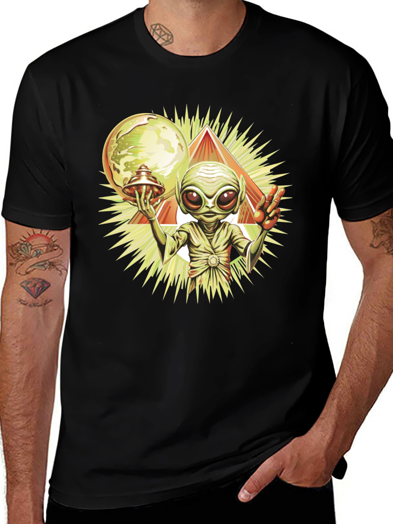Variant 27 of Alien Peace T-Shirt - UFO Graphic Tee