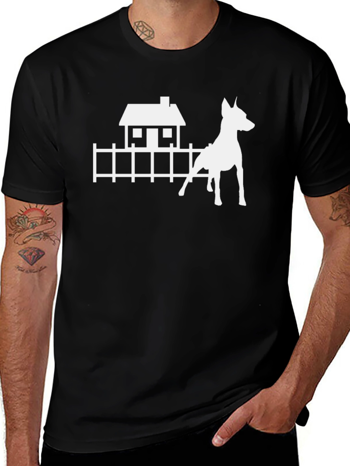 Variant 12 of Dog House Graphic Tee - Mens Black T-Shirt