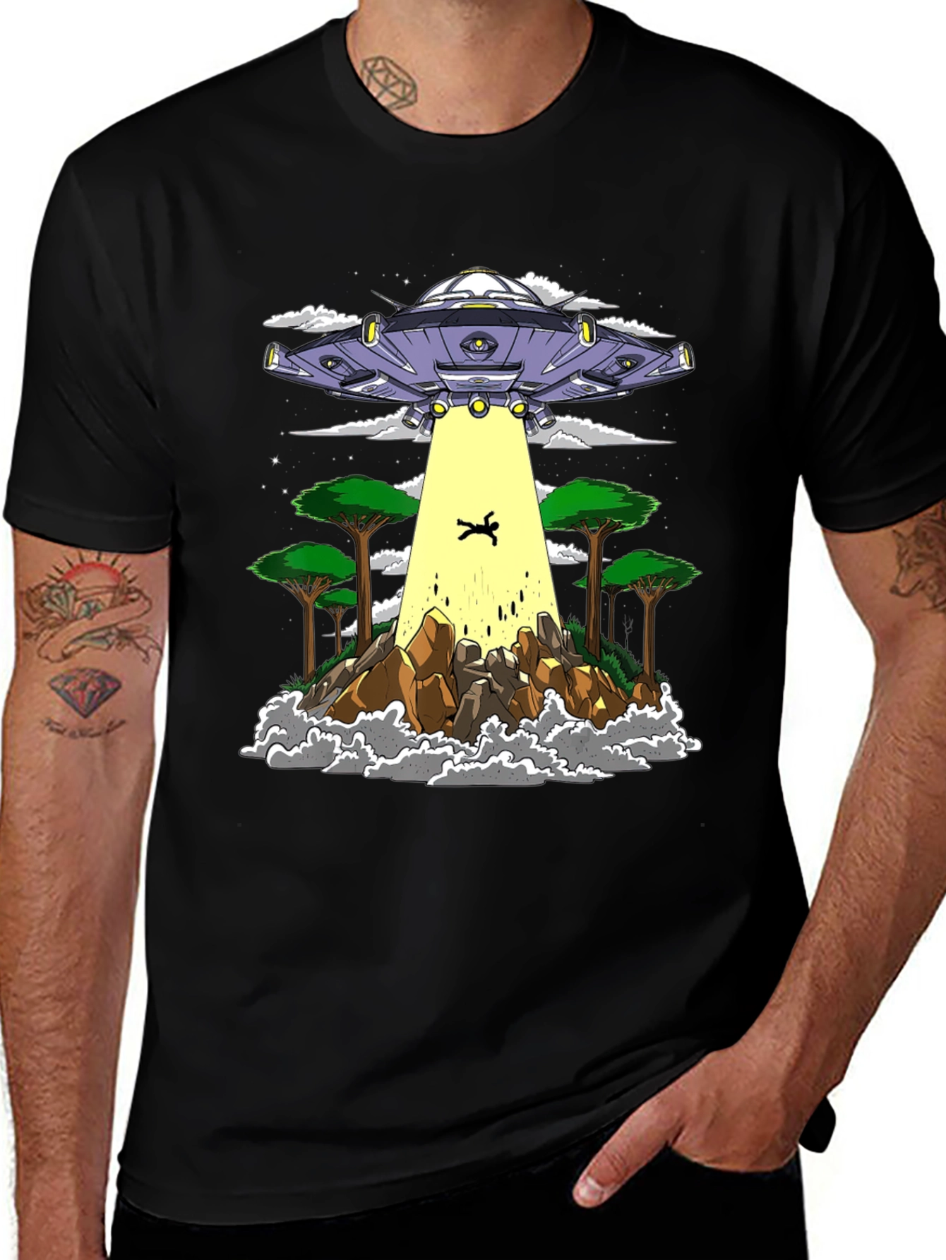 Variant 6 of UFO Abduction Graphic Tee - Sci-Fi T-Shirt