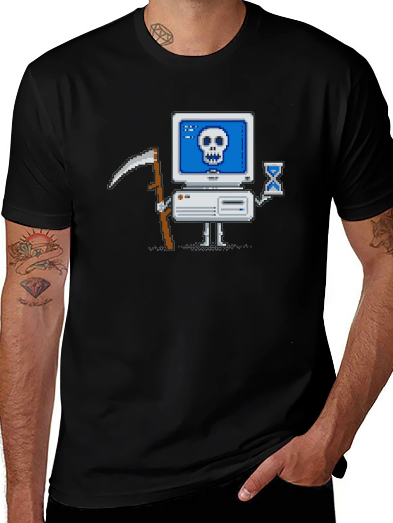 Variant 28 of Retro Computer Grim Reaper T-Shirt