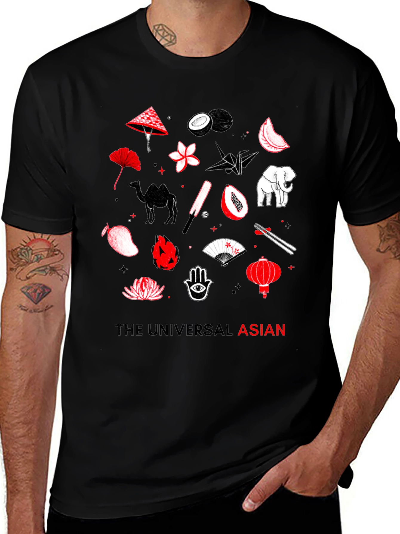 Variant 4 of The Universal Asian Graphic Tee - Black Cotton