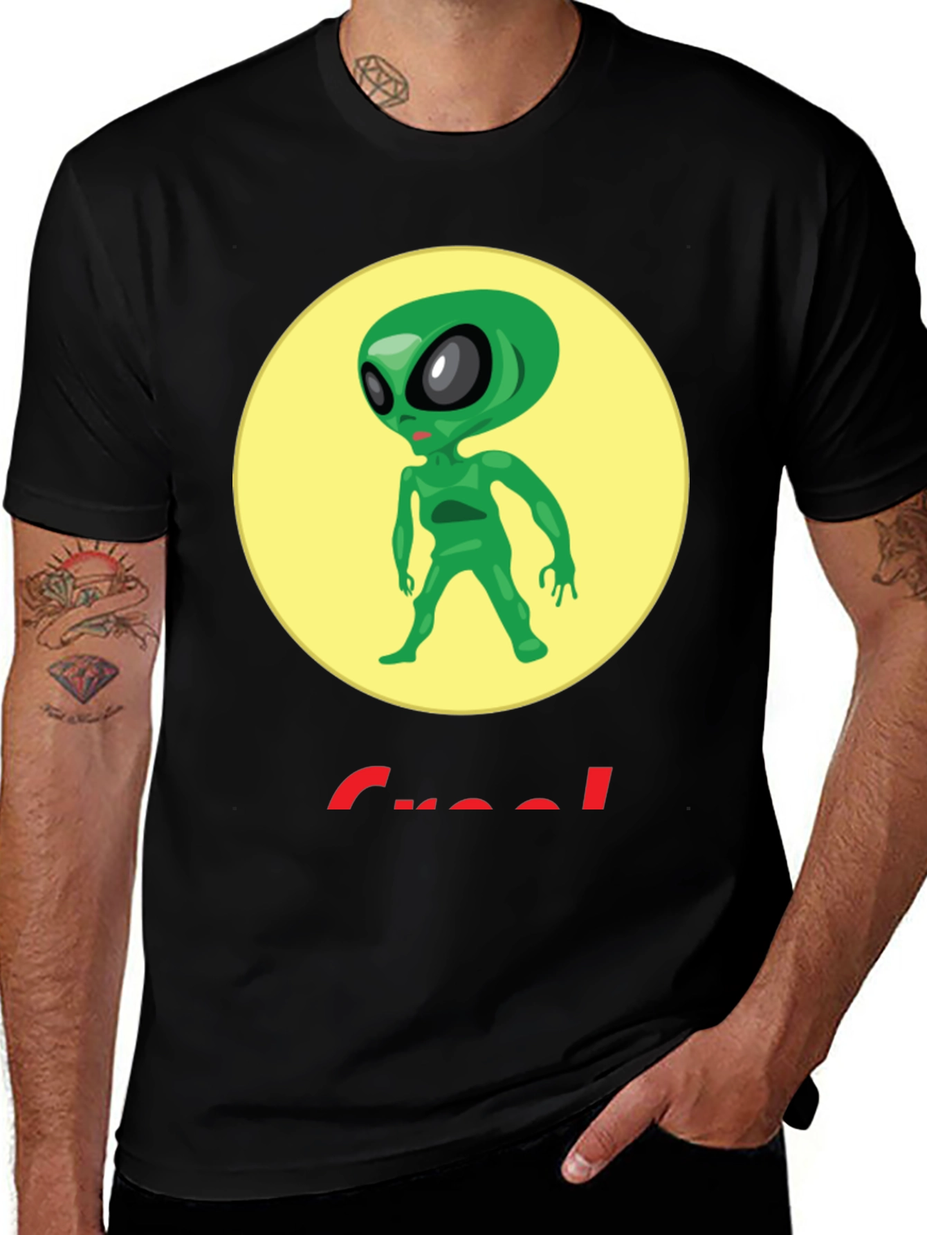 Variant 23 of Alien Graphic T-Shirt - Crew Neck - Black