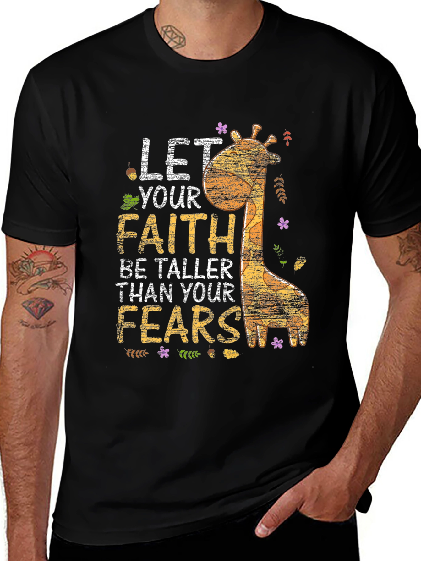 Variant 16 of Faith Over Fears Giraffe Graphic Tee