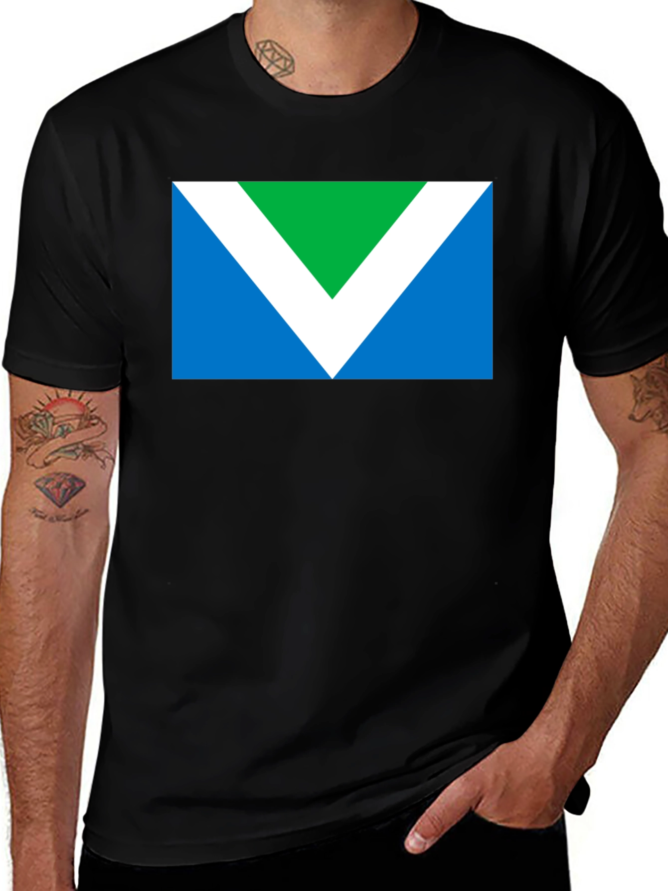 Variant 4 of Vegan Flag Graphic T-Shirt - Black