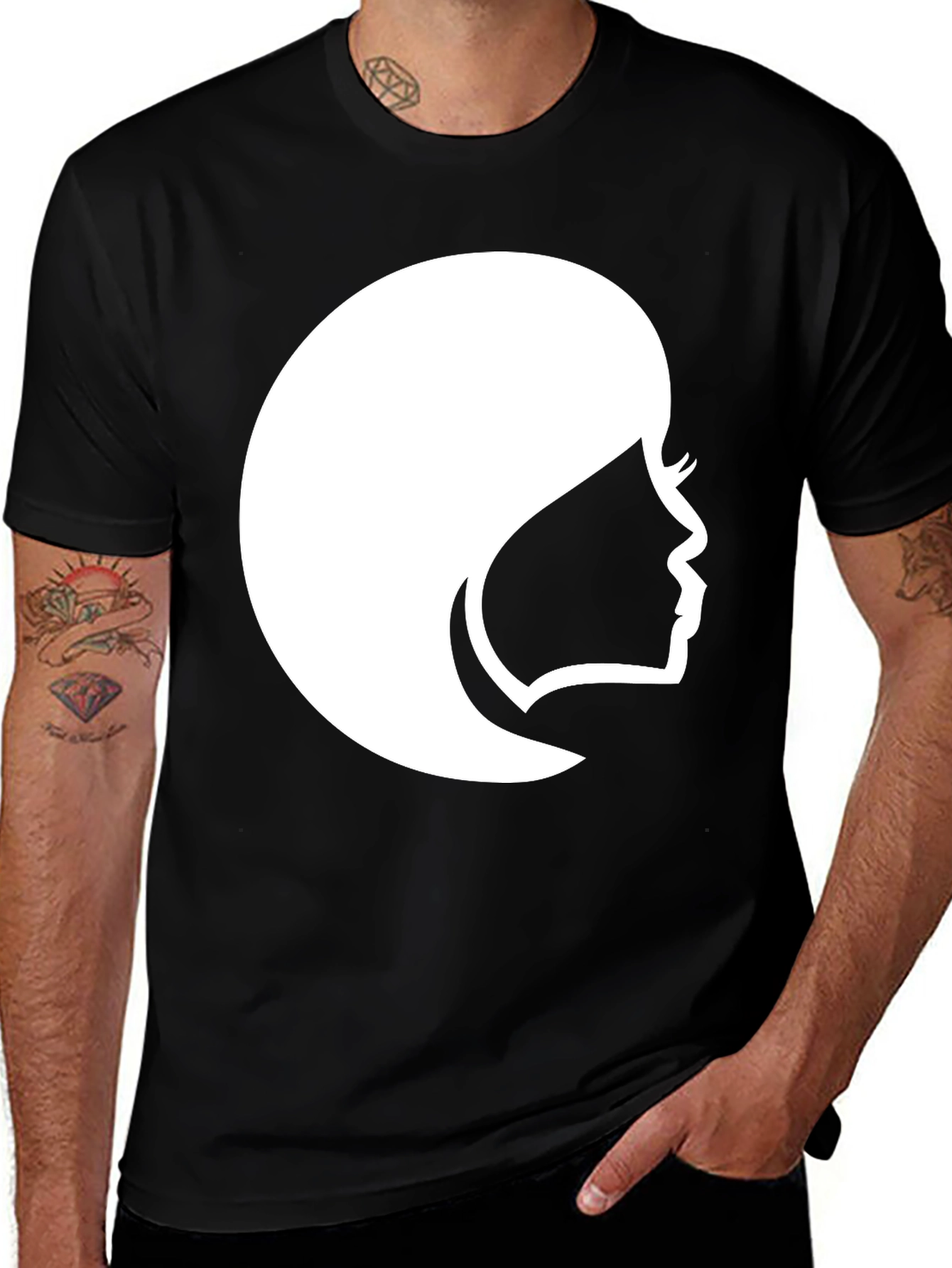 Variant 18 of Retro Silhouette Graphic T-Shirt - Black