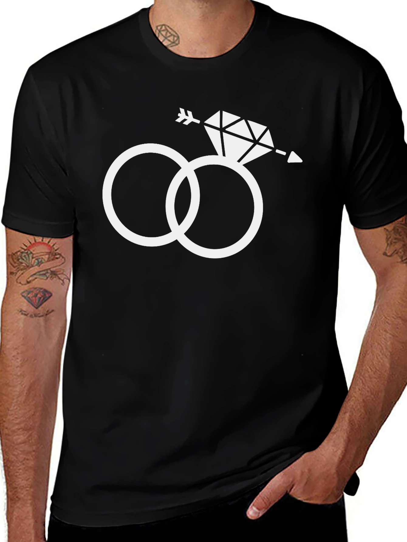 Variant 4 of Arrow Through Diamond Ring Graphic T-Shirt