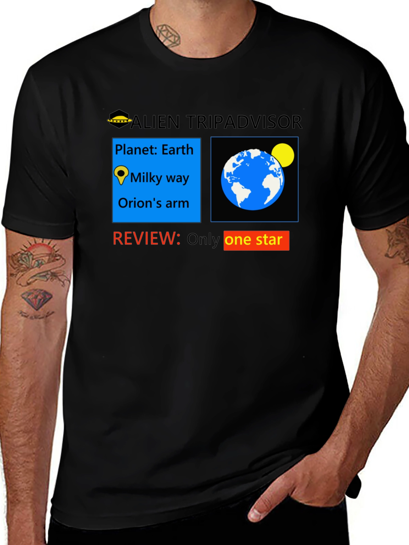 Variant 17 of Alien Tripadvisor One-Star Review T-Shirt
