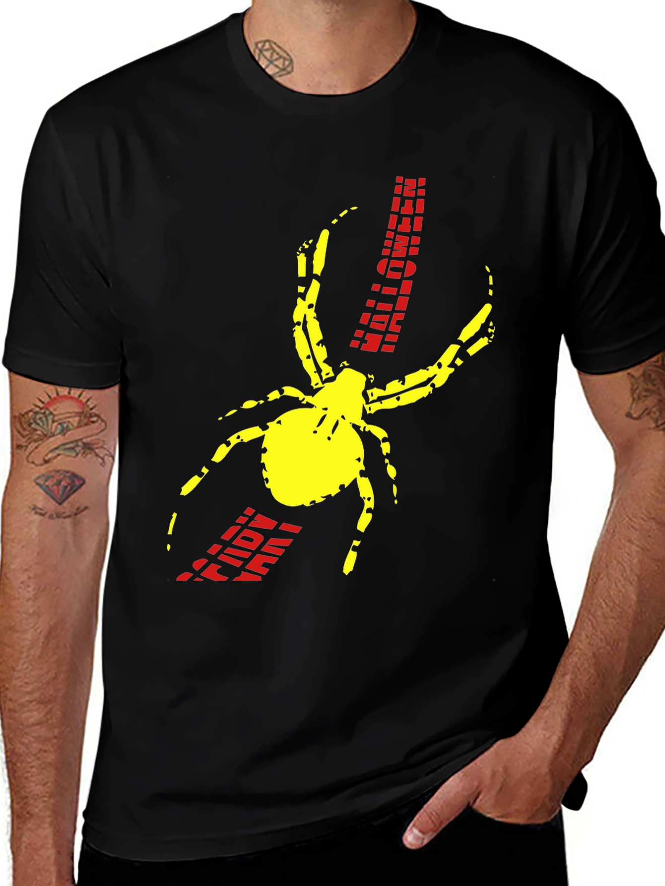 Variant 13 of Spider Graphic Print Black T-Shirt