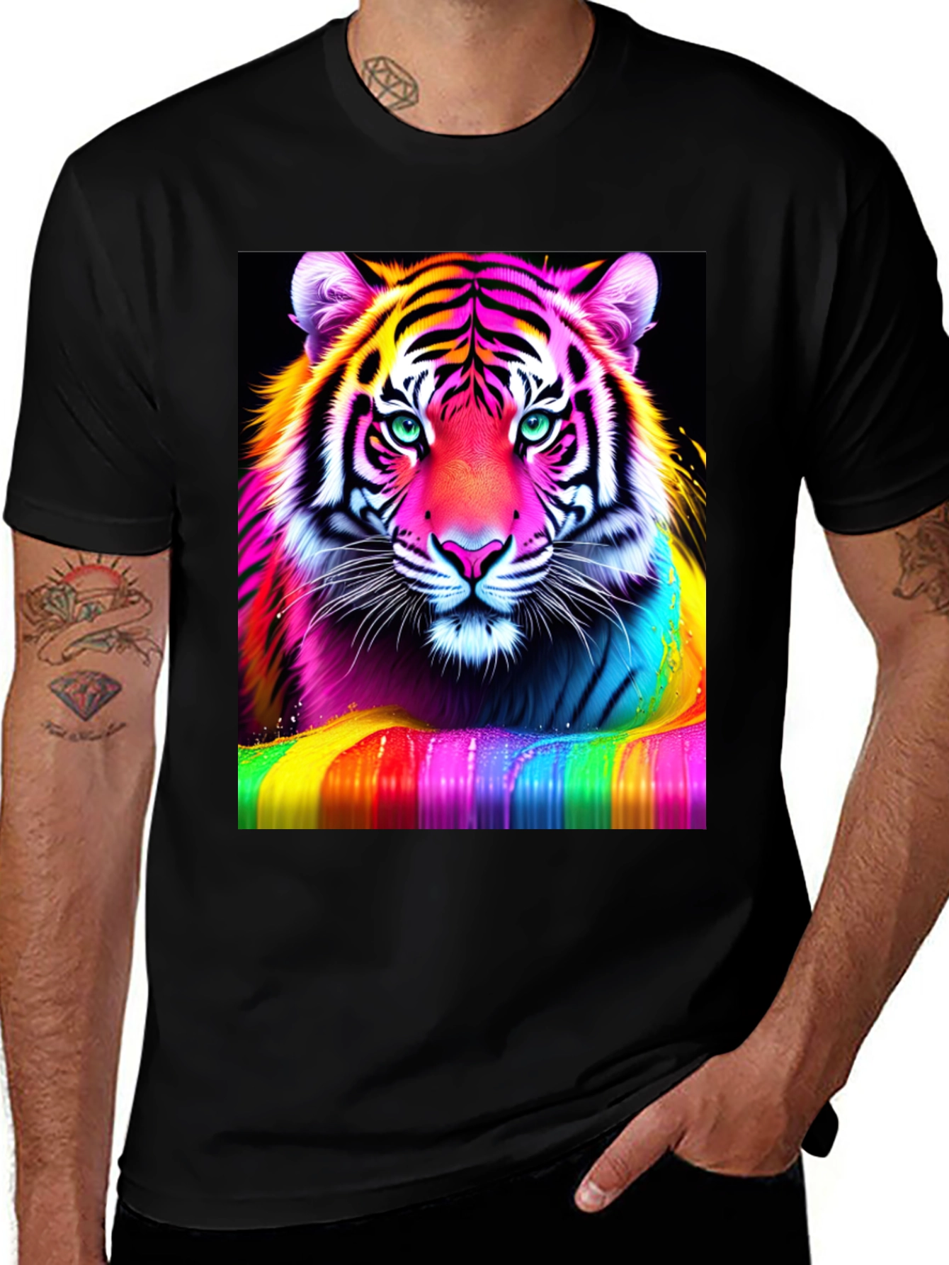 Variant 5 of Rainbow Tiger Graphic Tee