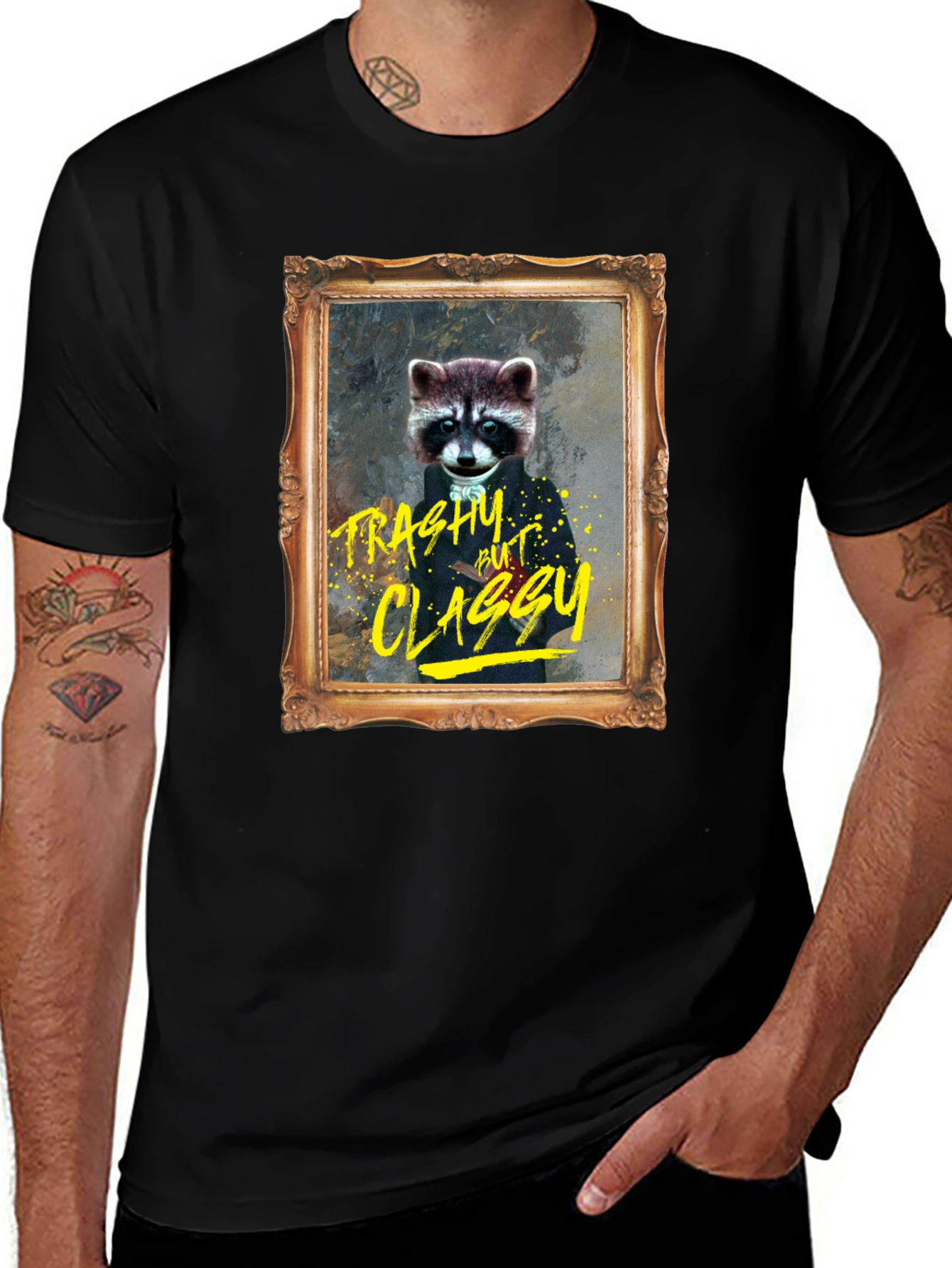 Variant 24 of Trashy But Classy Raccoon T-Shirt - Funny Novelty Tee
