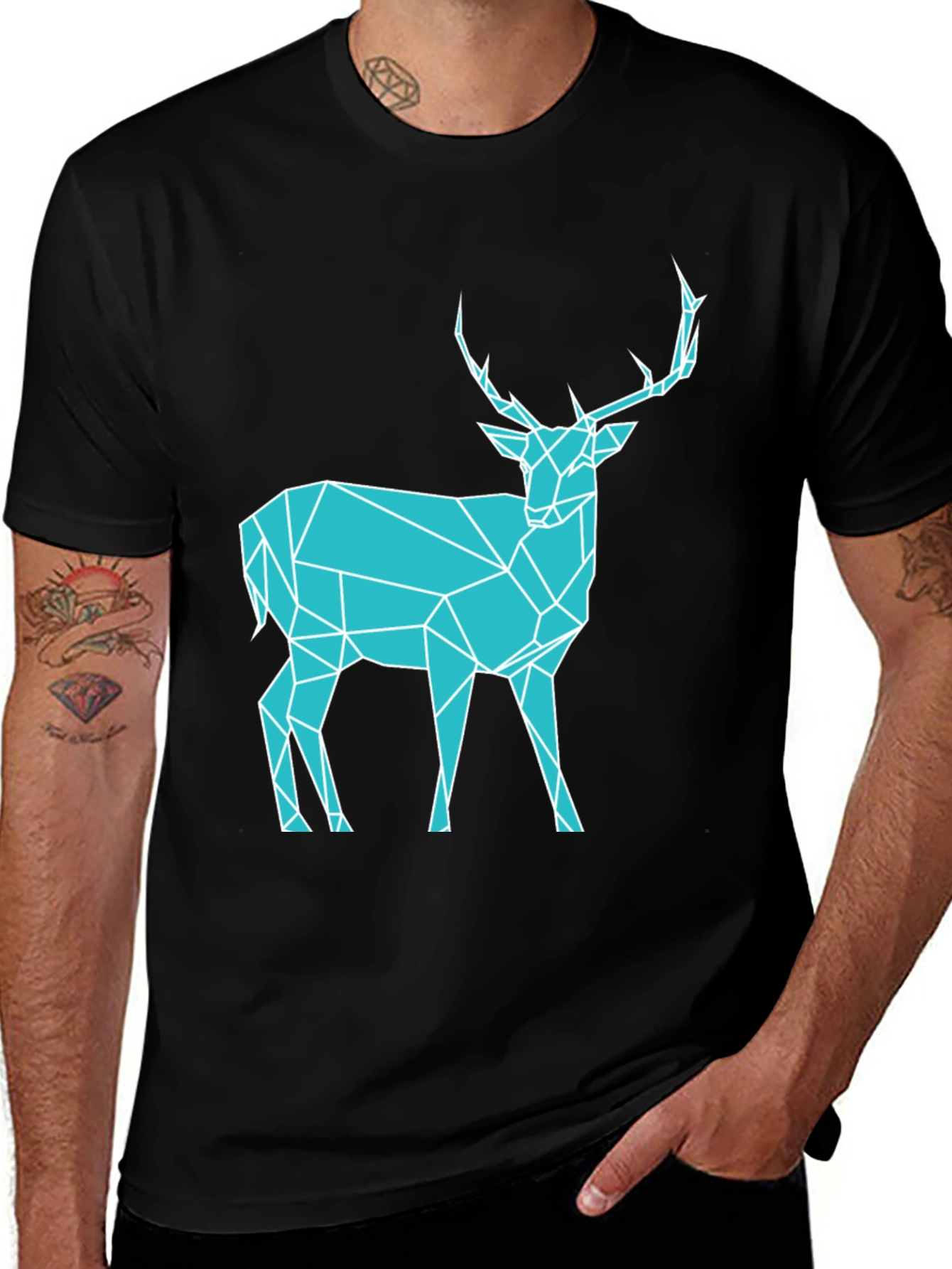 Variant 26 of Geometric Deer T-Shirt - Modern Graphic Tee