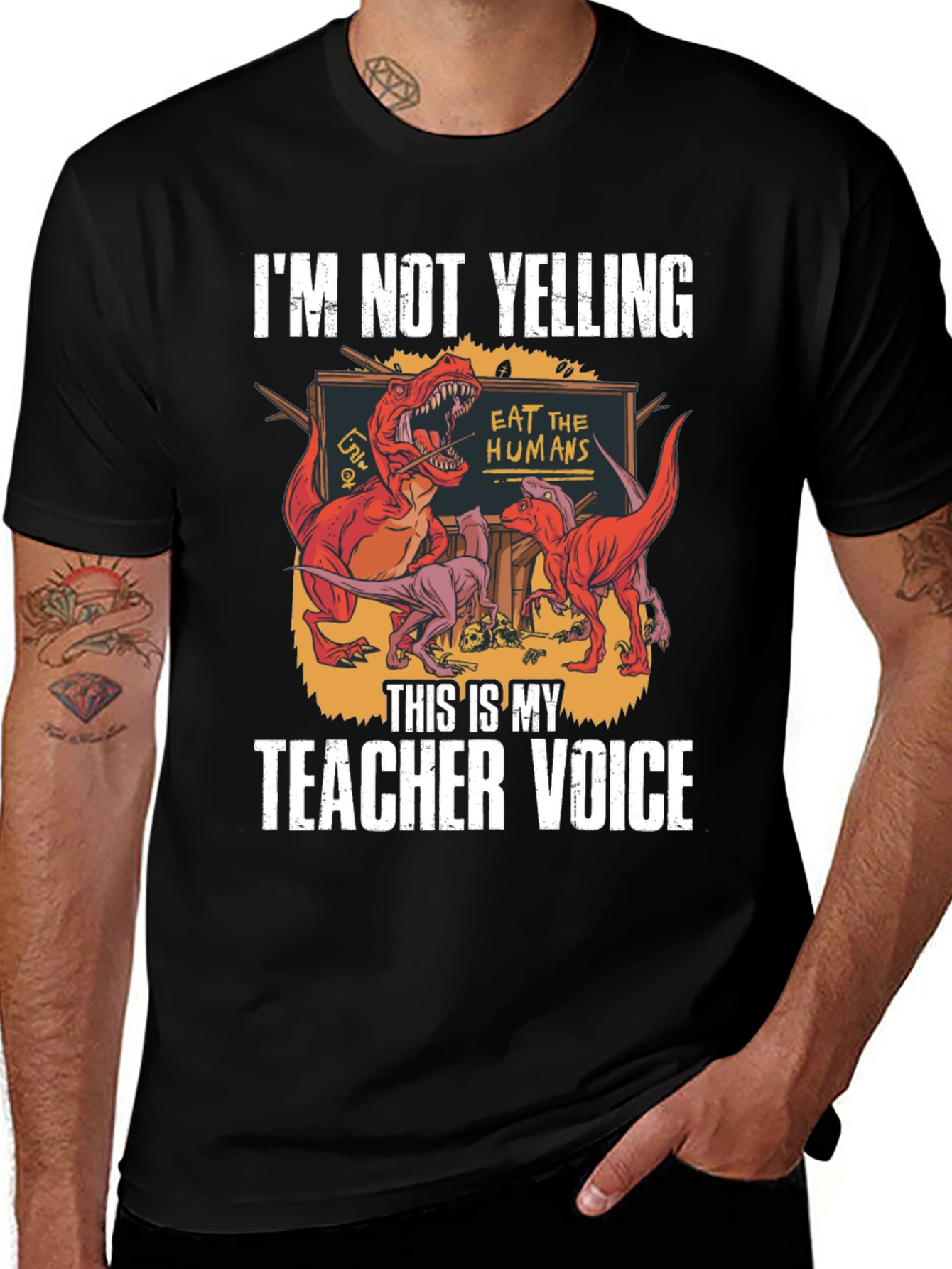 Variant 8 of Teacher Voice Dinosaur Graphic T-Shirt