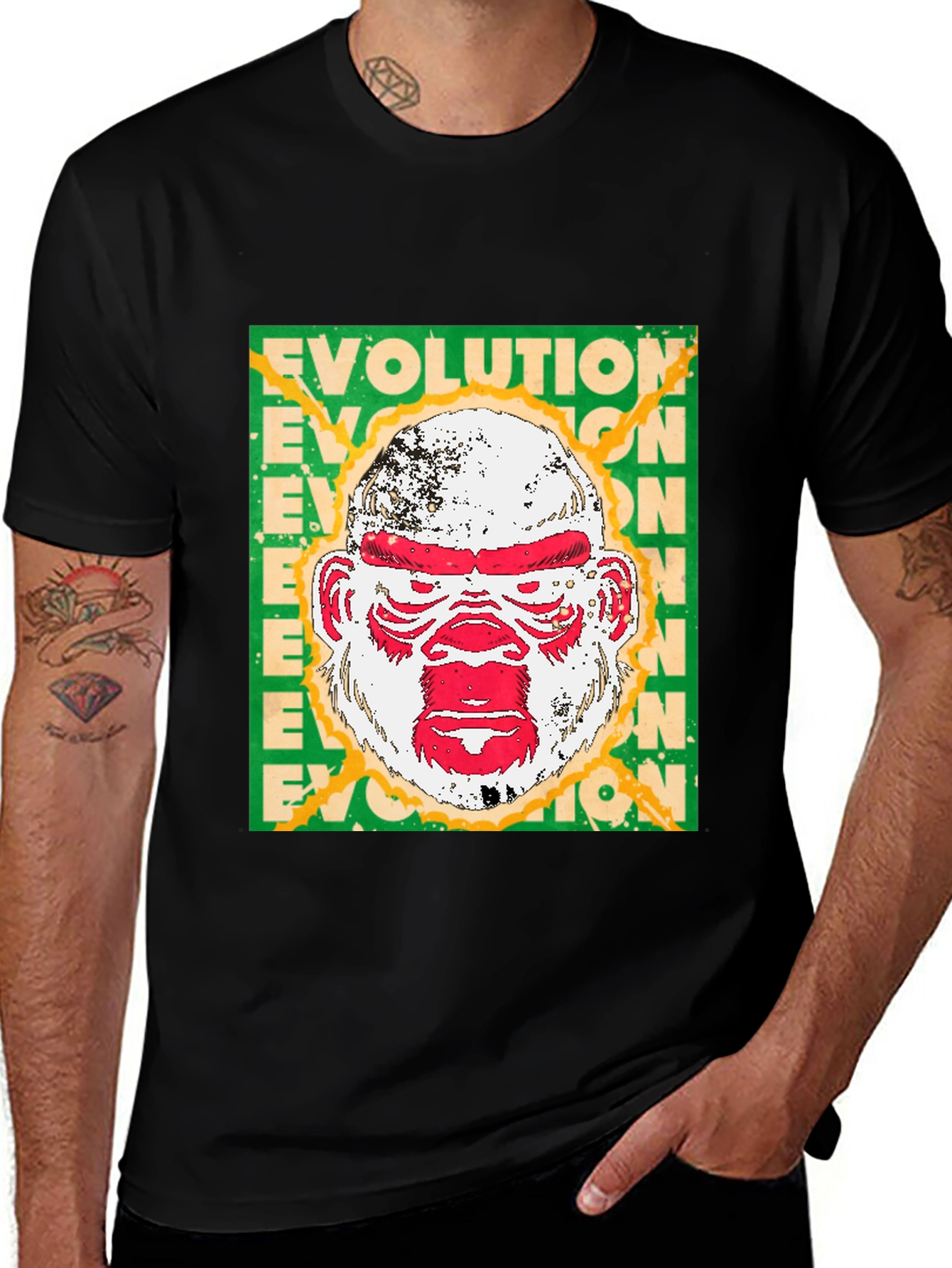 Variant 29 of Evolution Graphic Print T-Shirt - Bold Ape Design