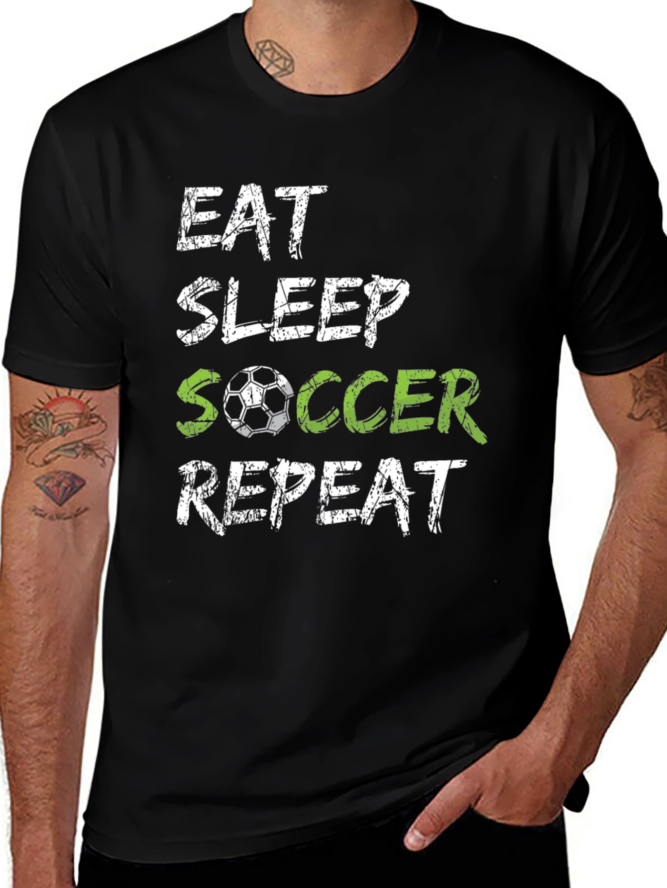 Variant 23 of Eat Sleep Soccer Repeat T-Shirt