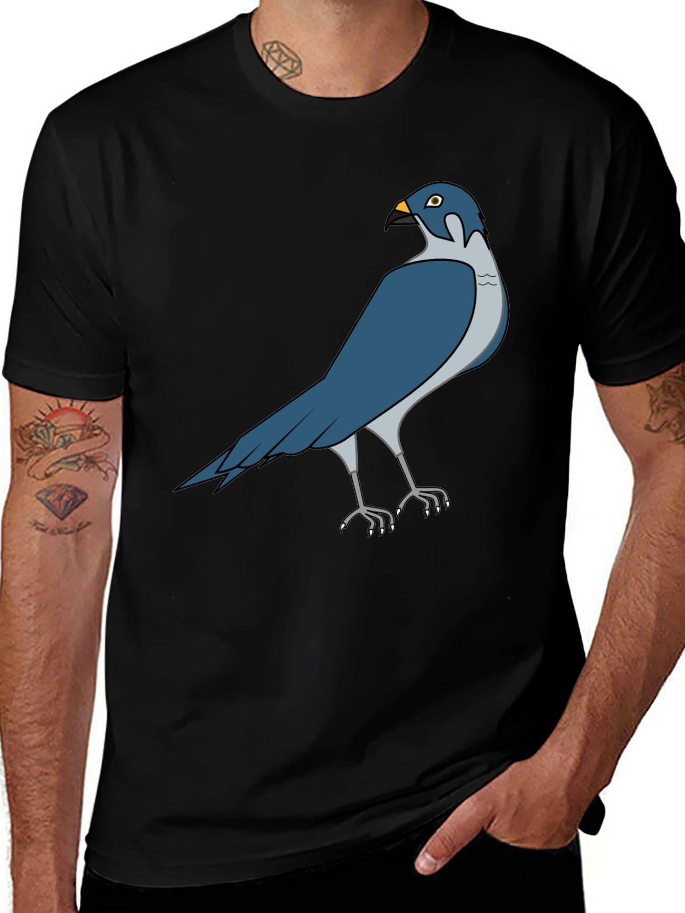 Variant 2 of Cool Falcon Graphic Tee - Black Cotton Blend