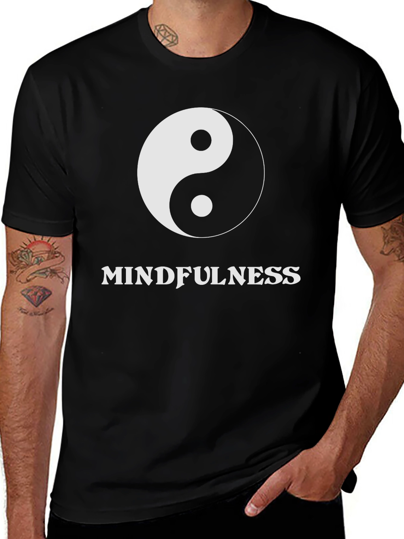 Variant 6 of Mindfulness Yin Yang Graphic Tee - Premium Cotton T-Shirt