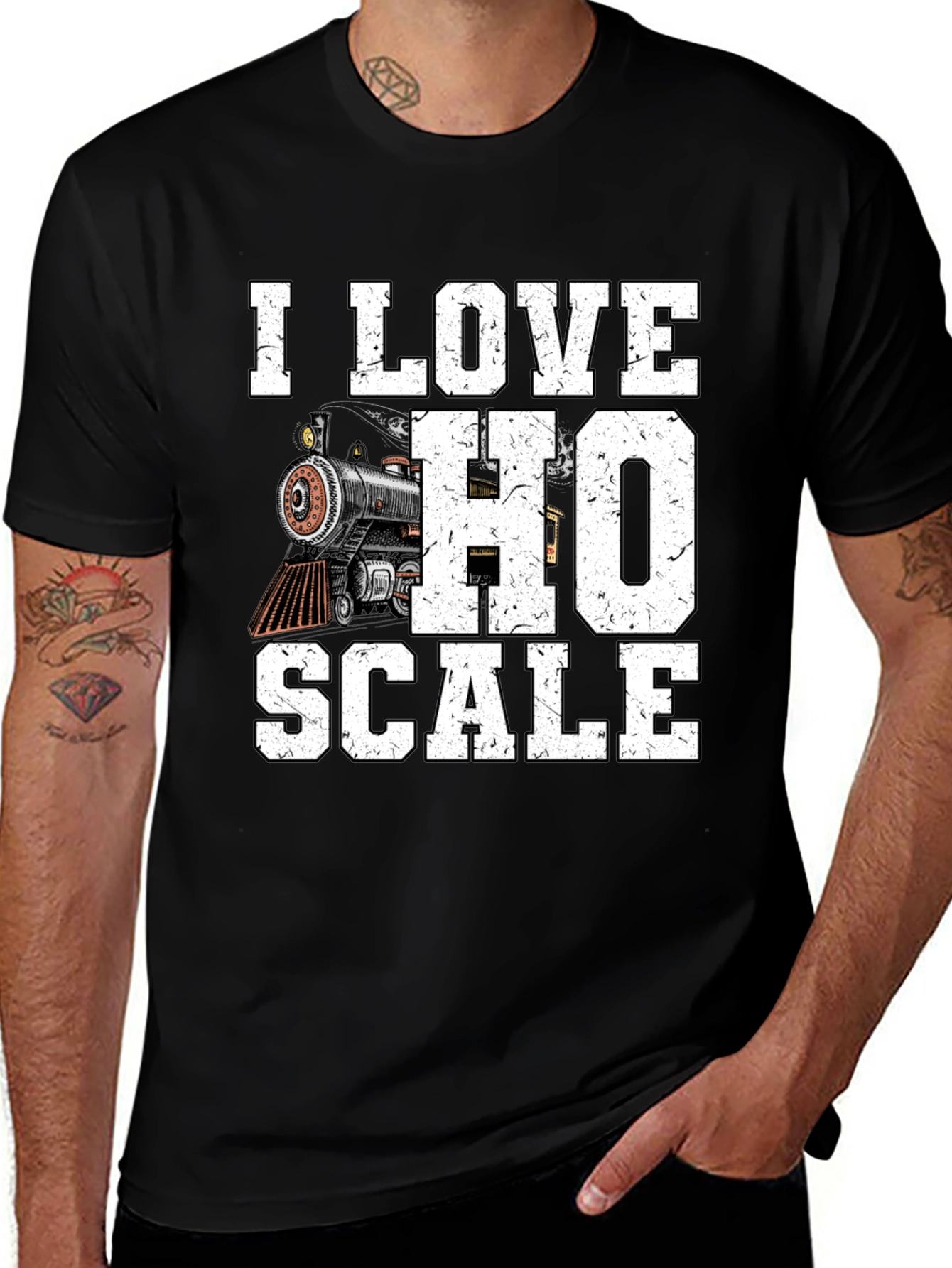I Love HO Scale Train T-Shirt - Model Railroad Hobby Tee