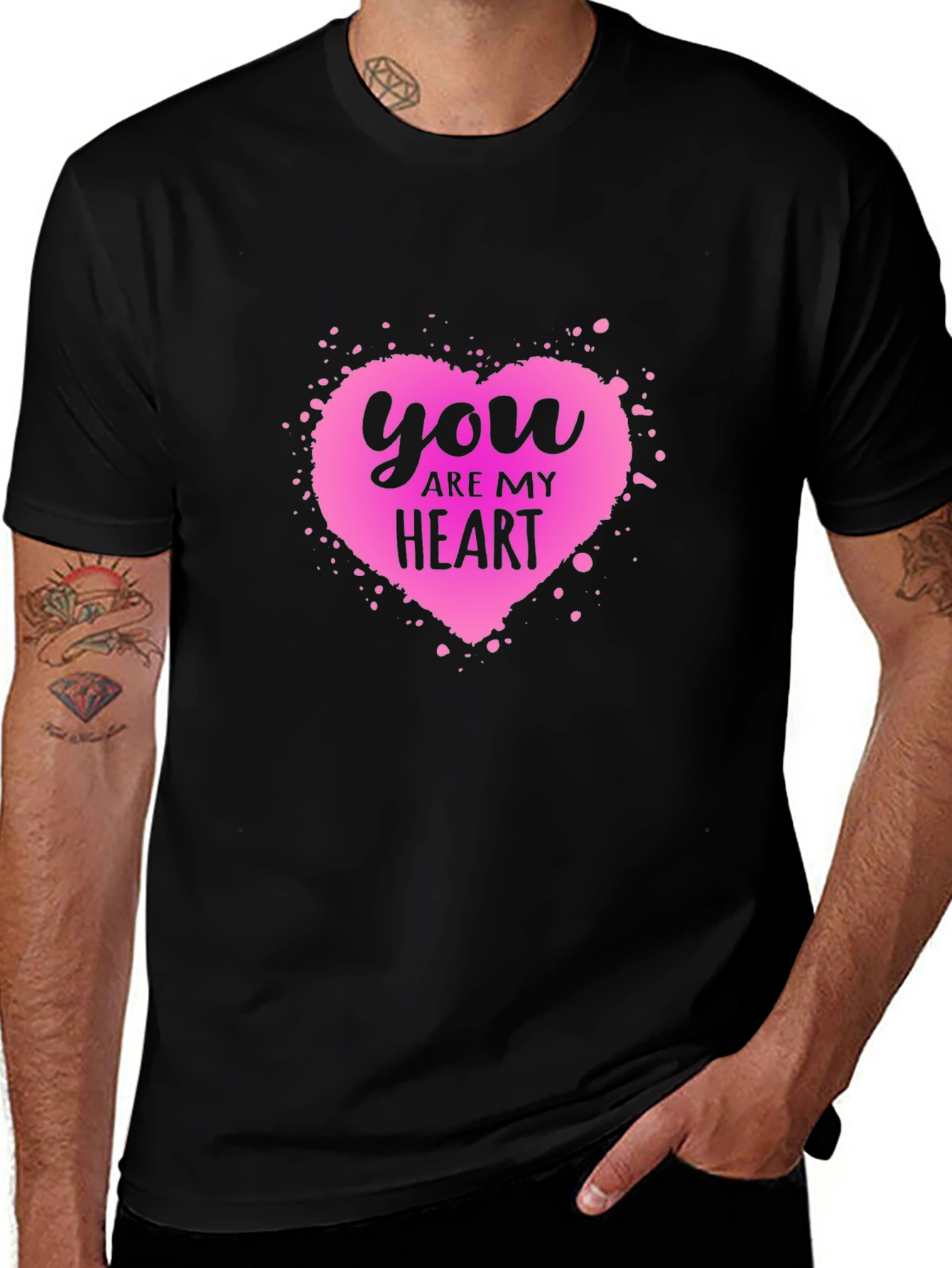Variant 18 of You Are My Heart Graphic Tee - Black