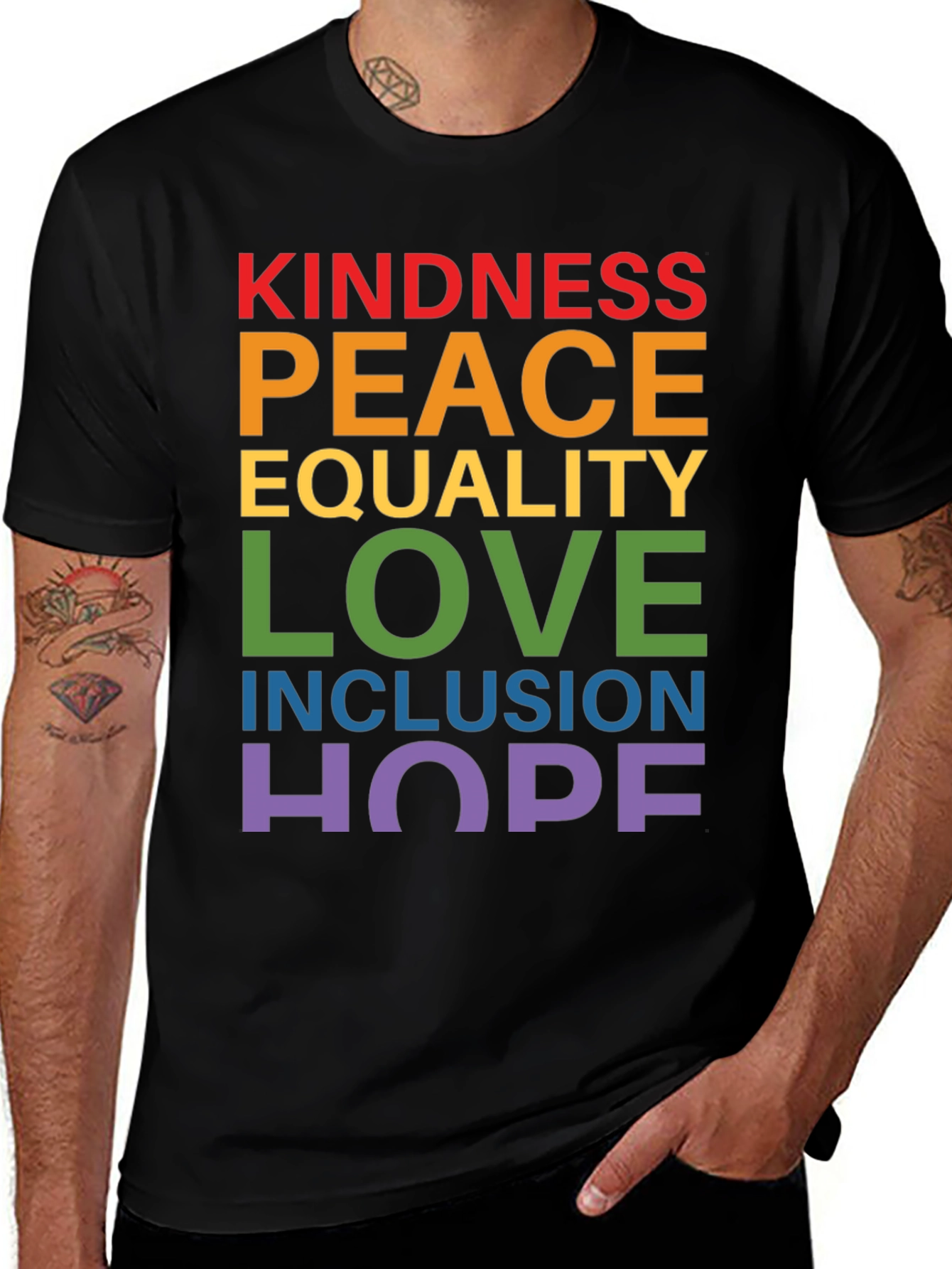 Variant 21 of Kindness, Peace, Love Graphic Tee