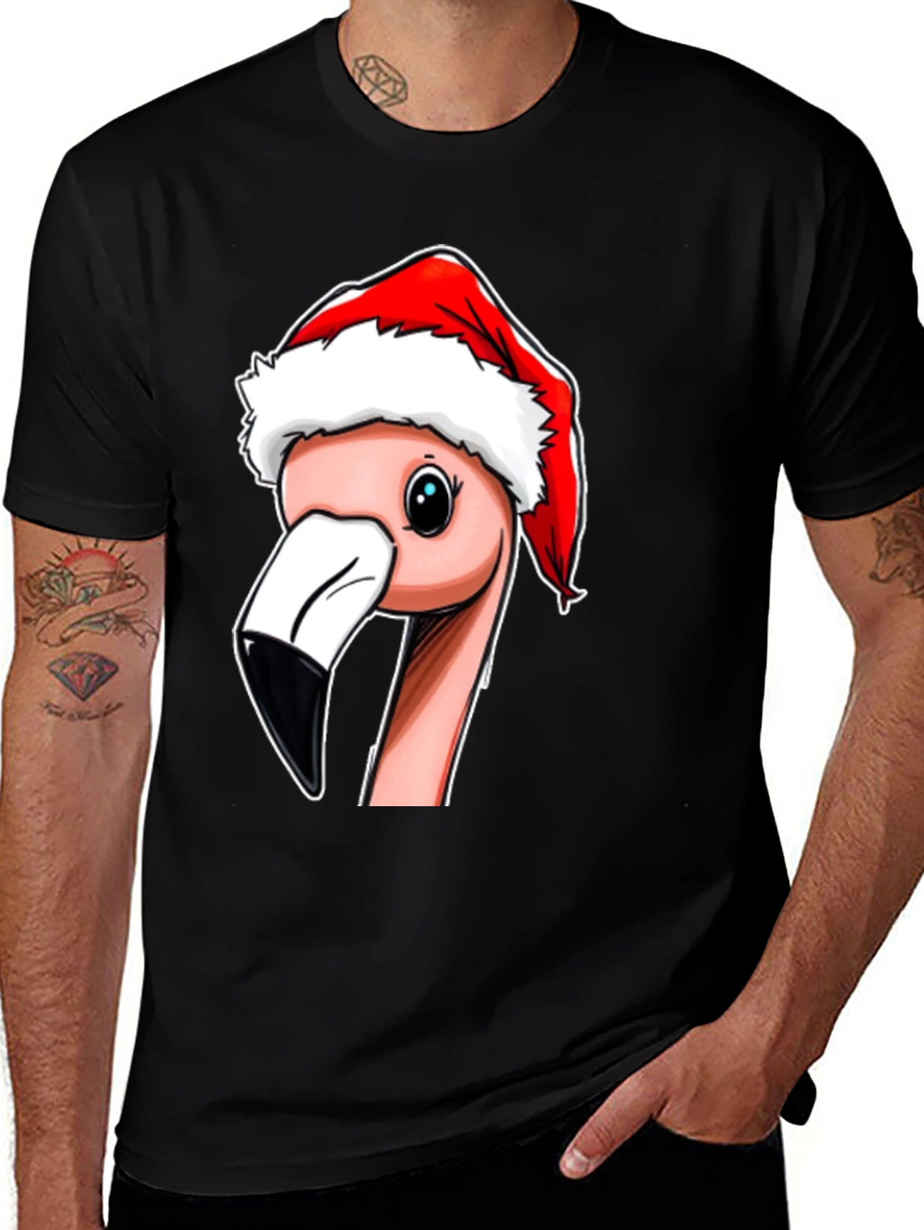 Variant 20 of Christmas Flamingo T-Shirt - Holiday Novelty Tee