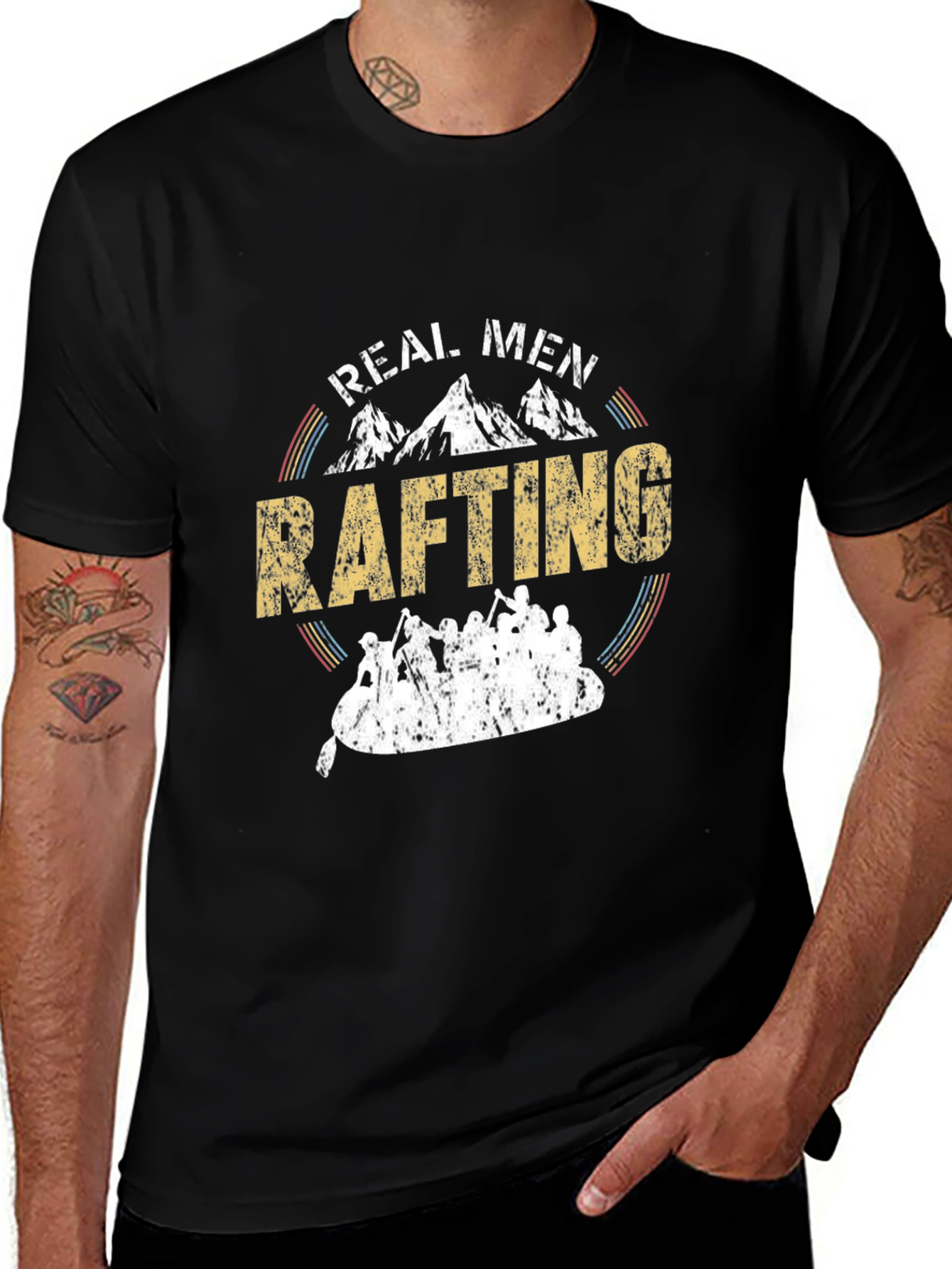 Variant 27 of Real Men Rafting T-Shirt - Outdoor Adventure Tee