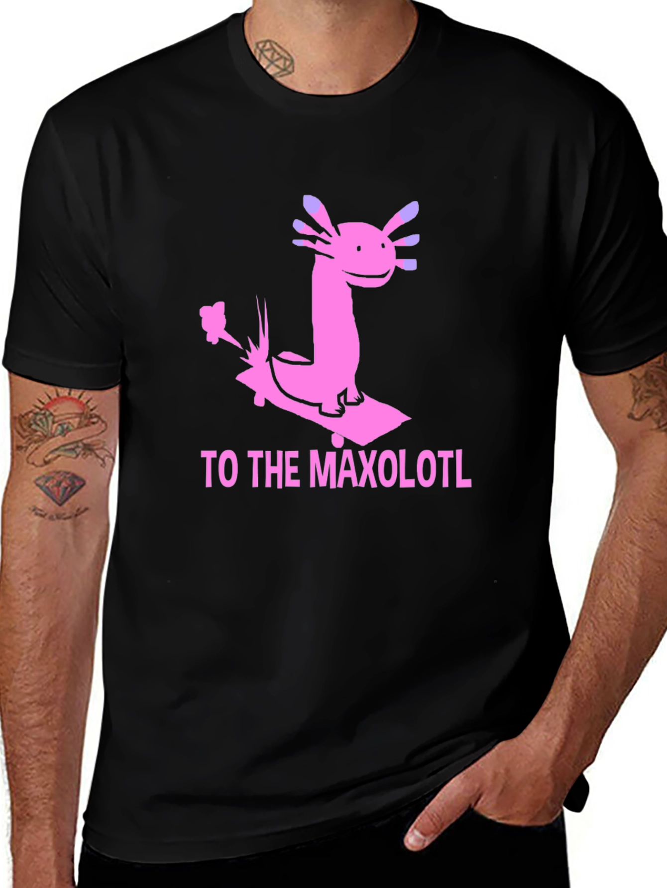 Variant 25 of Axolotl Skateboard T-Shirt - Maxolotl Ride Tee