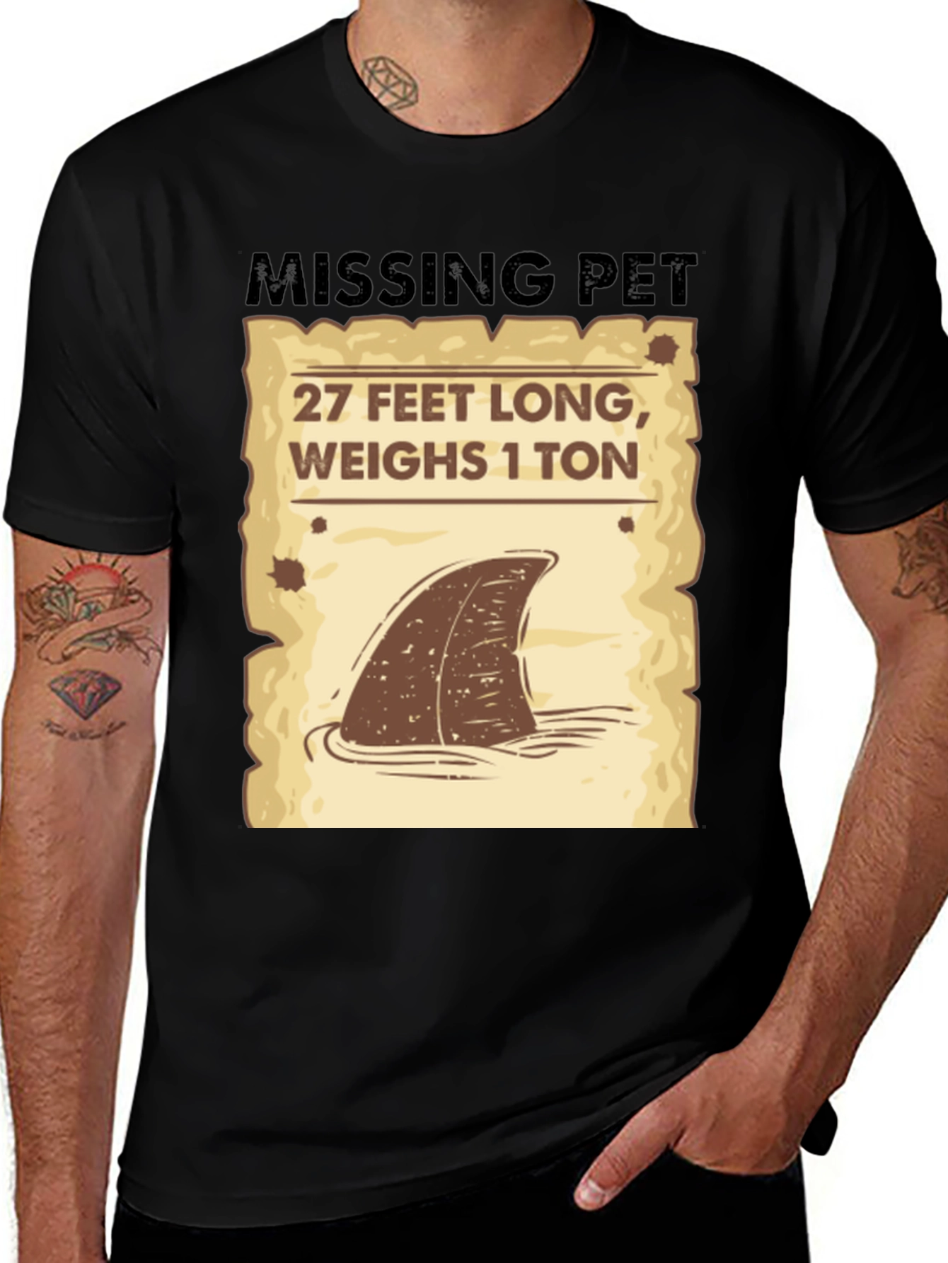 Variant 8 of Missing Pet Shark T-Shirt: 27 Feet Long