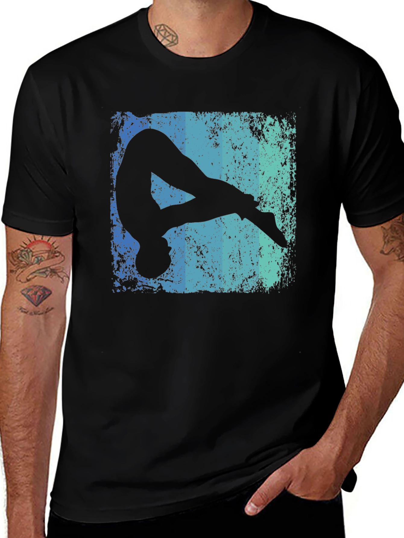 Variant 10 of Diving Silhouette Graphic T-Shirt