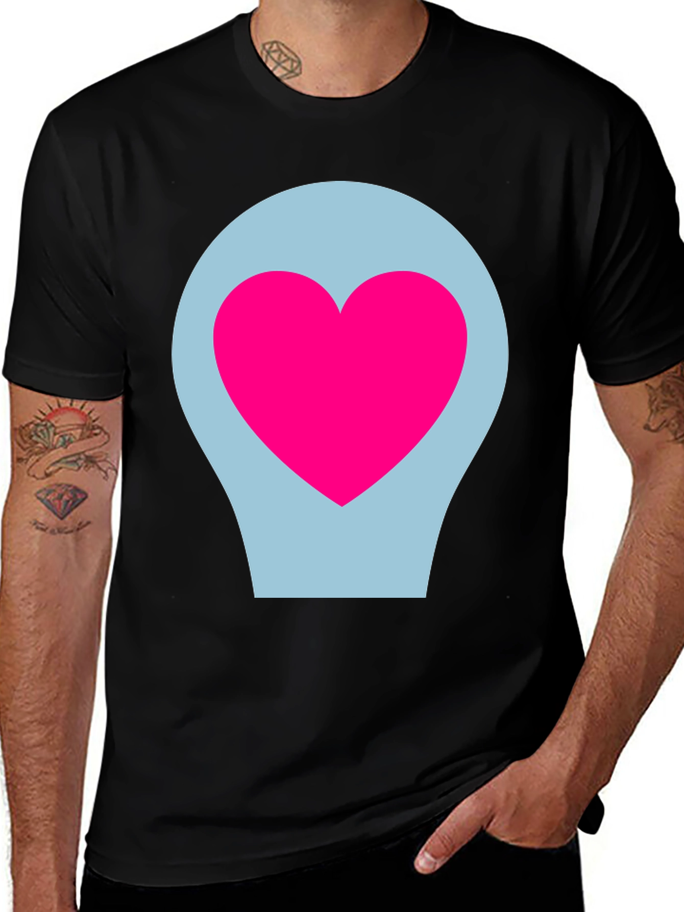 Variant 5 of Heart Graphic Black T-Shirt