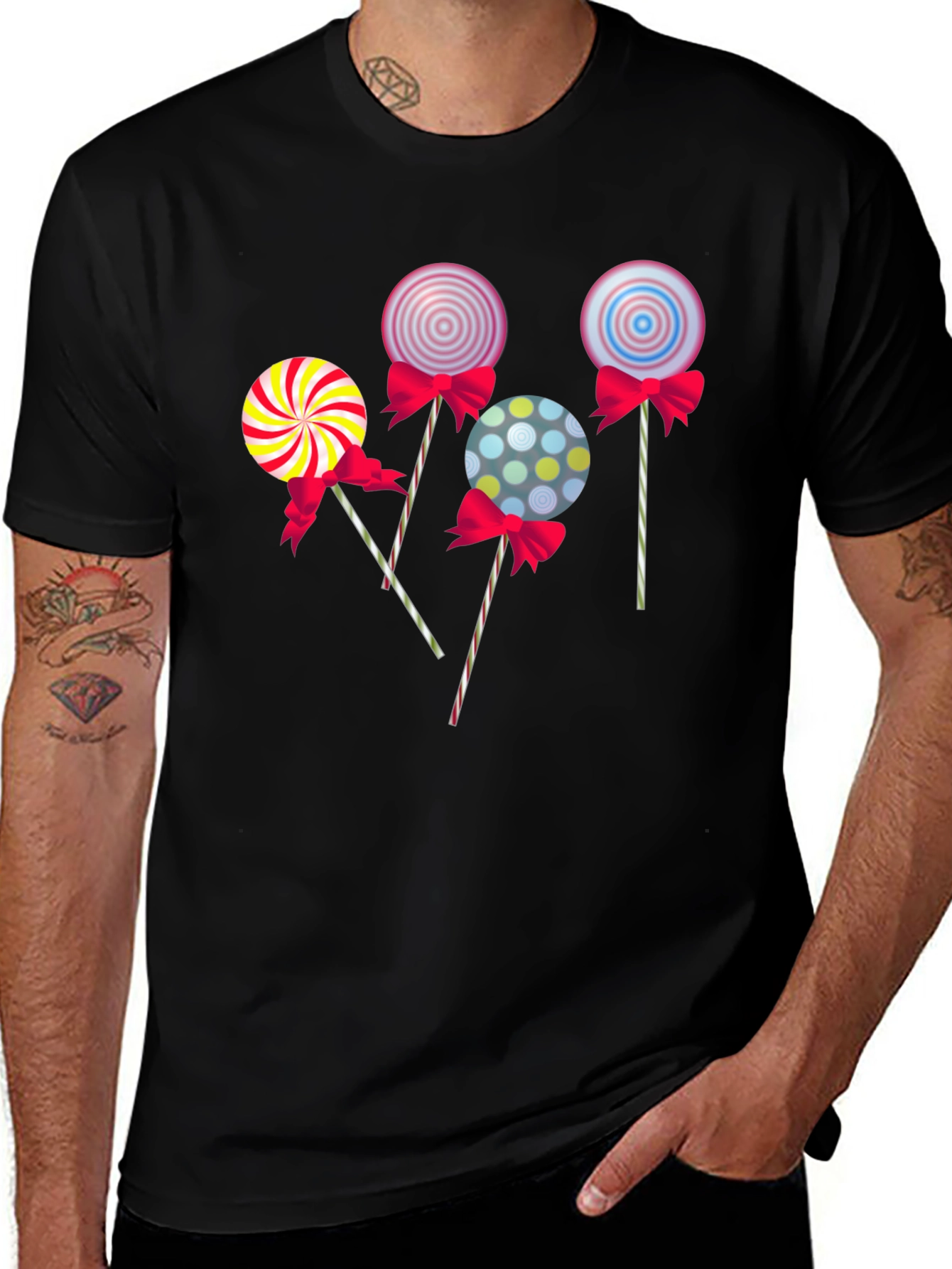 Black Lollipop Graphic T-Shirt - Fun & Stylish Design main image