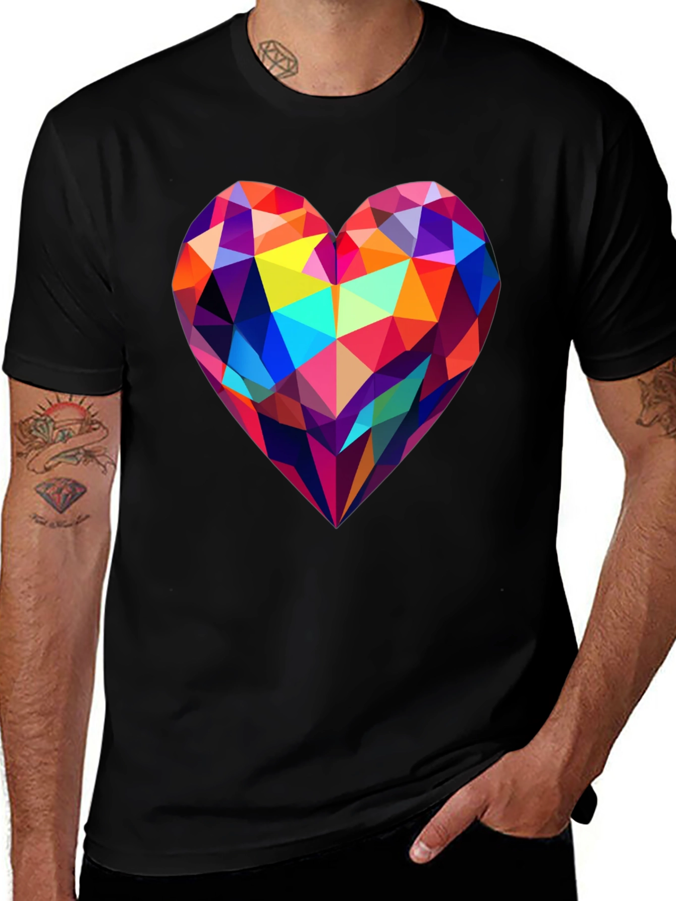Variant 29 of Geometric Heart Graphic Tee - Modern Design