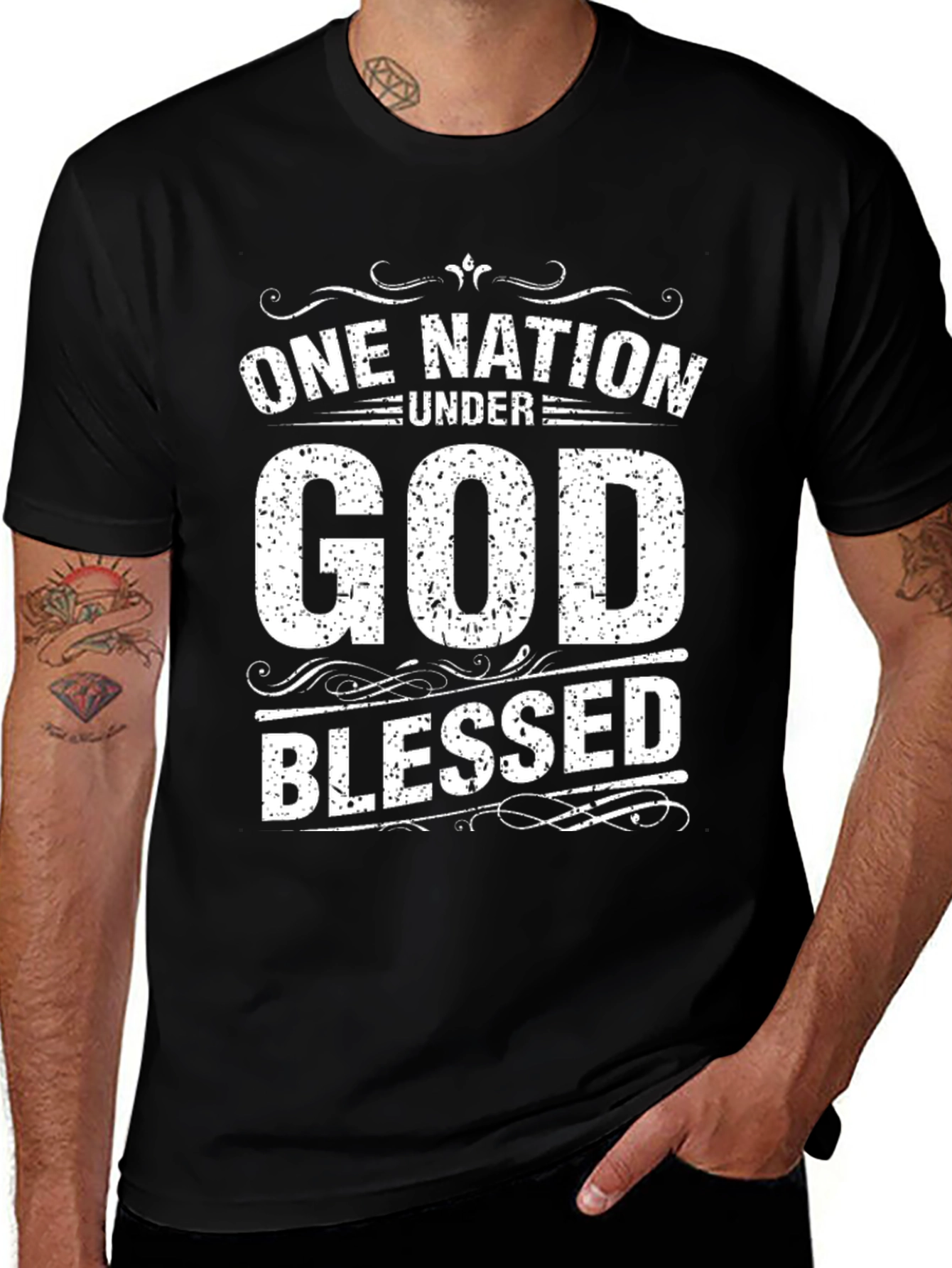 Variant 10 of One Nation Under God T-Shirt - Patriotic Graphic Tee
