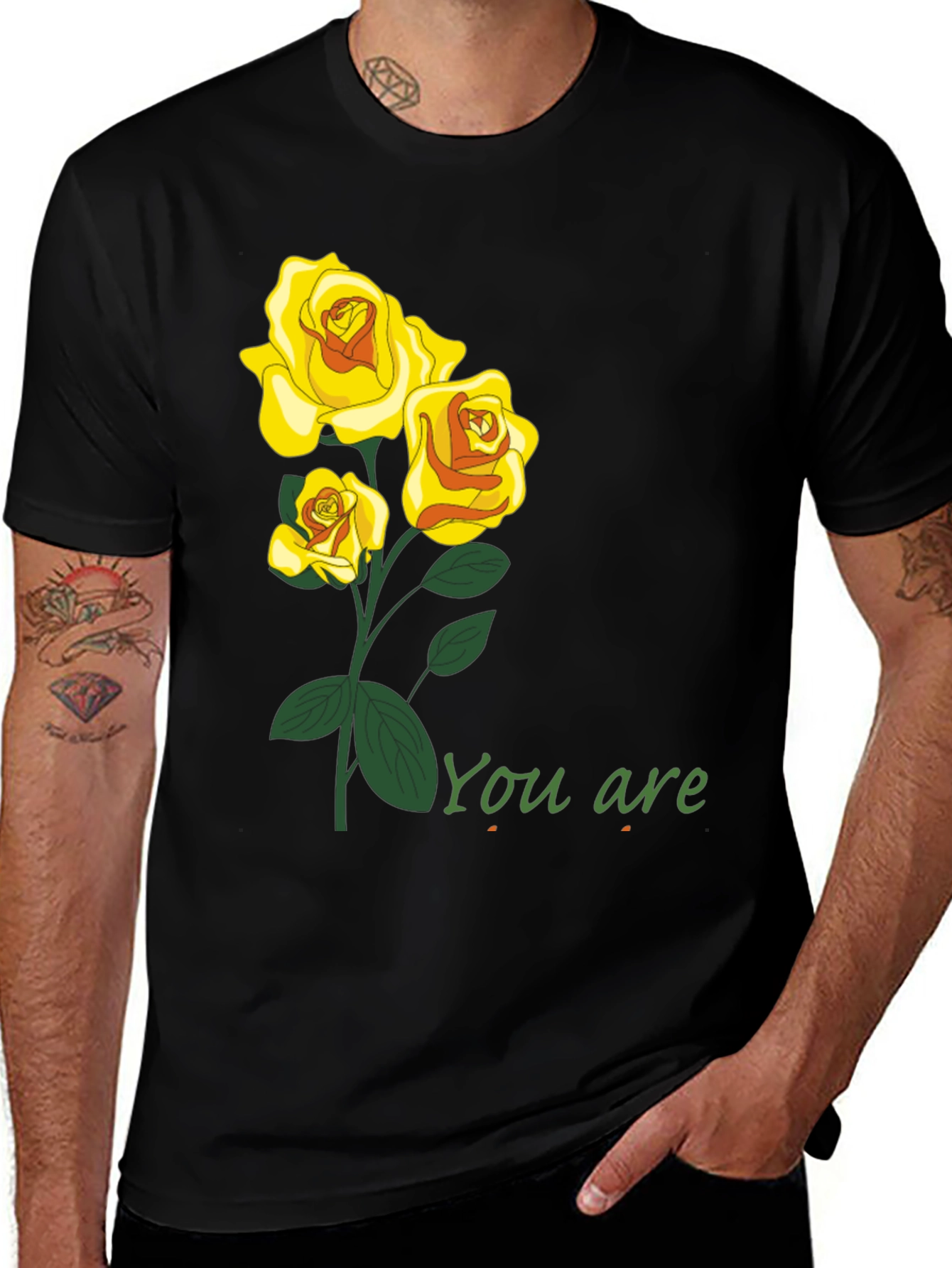 Variant 23 of Floral Rose T-Shirt - You Are Beautiful Design