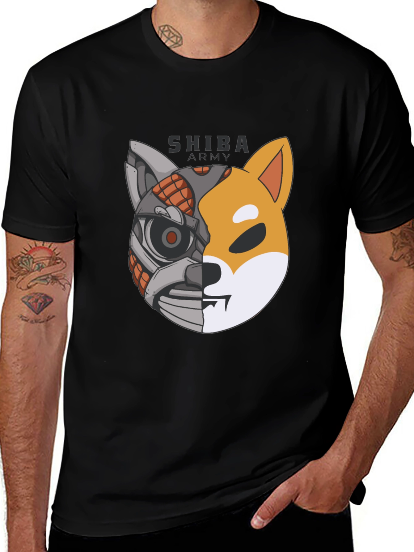 Shiba Army Robot Dog T-Shirt - Cool Graphic Tee