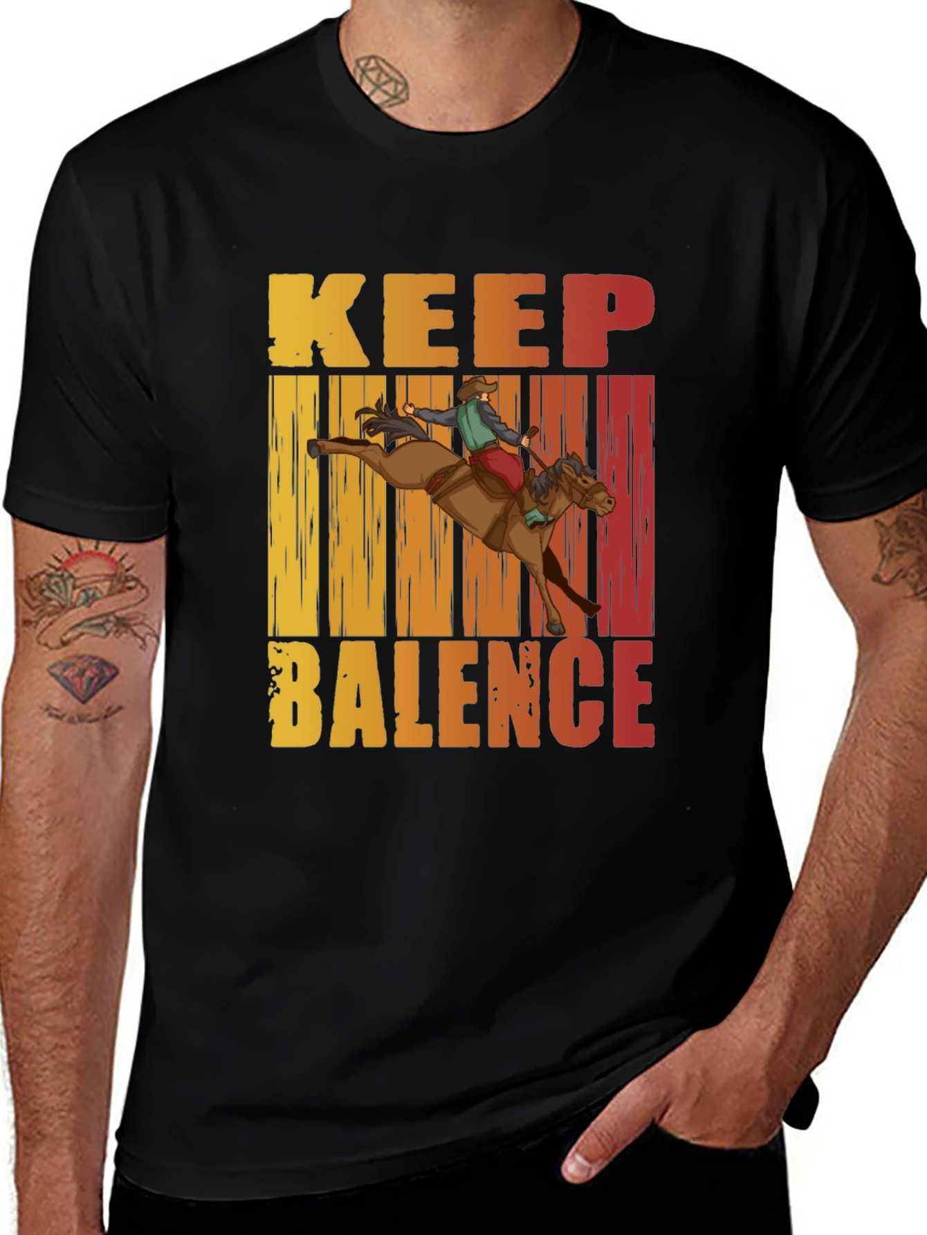 Variant 20 of Keep Balence Rodeo Horse T-Shirt