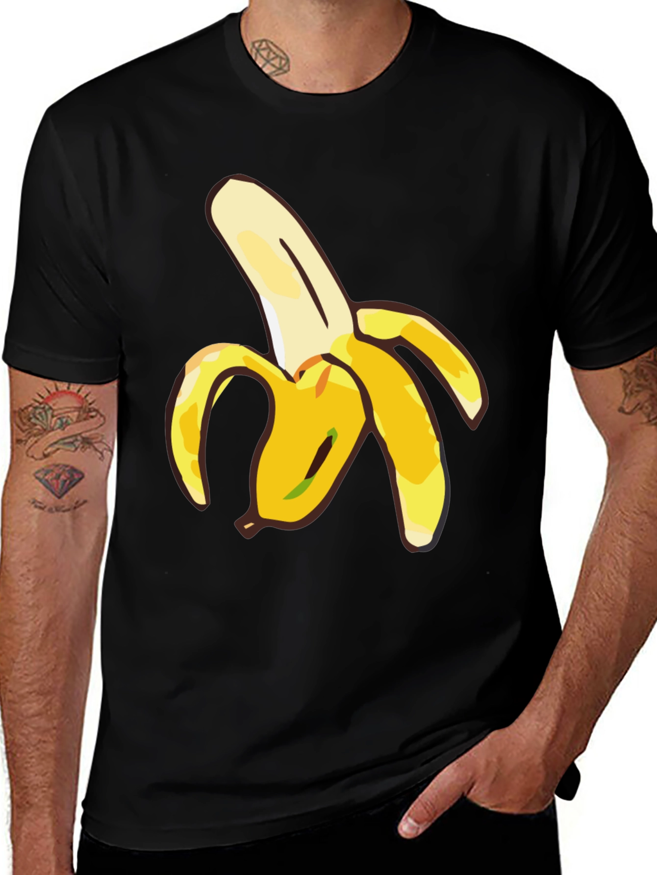 Variant 24 of Banana Graphic Black T-Shirt - Novelty Tee