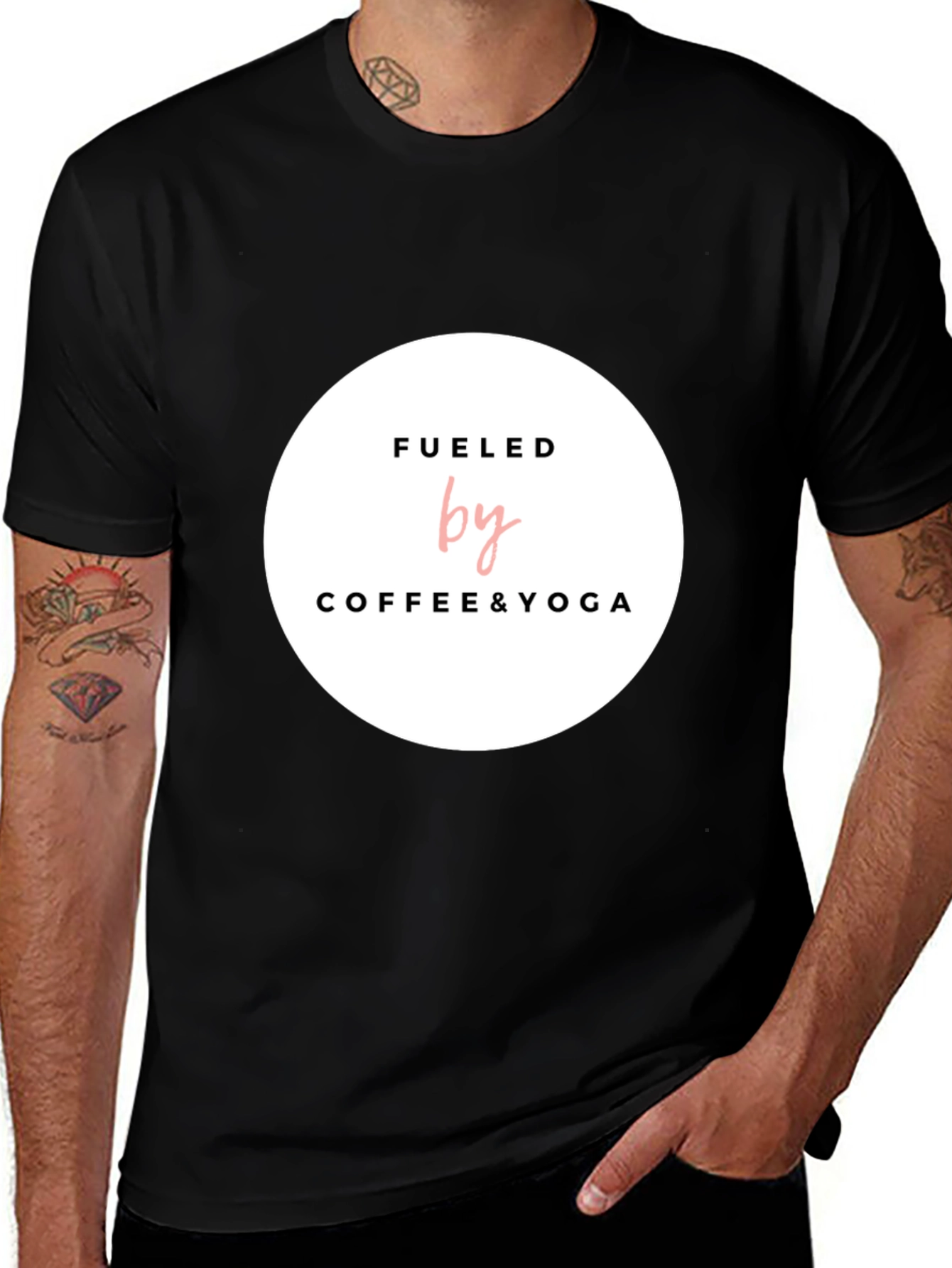 Variant 11 of Fueled by Coffee & Yoga Black T-Shirt