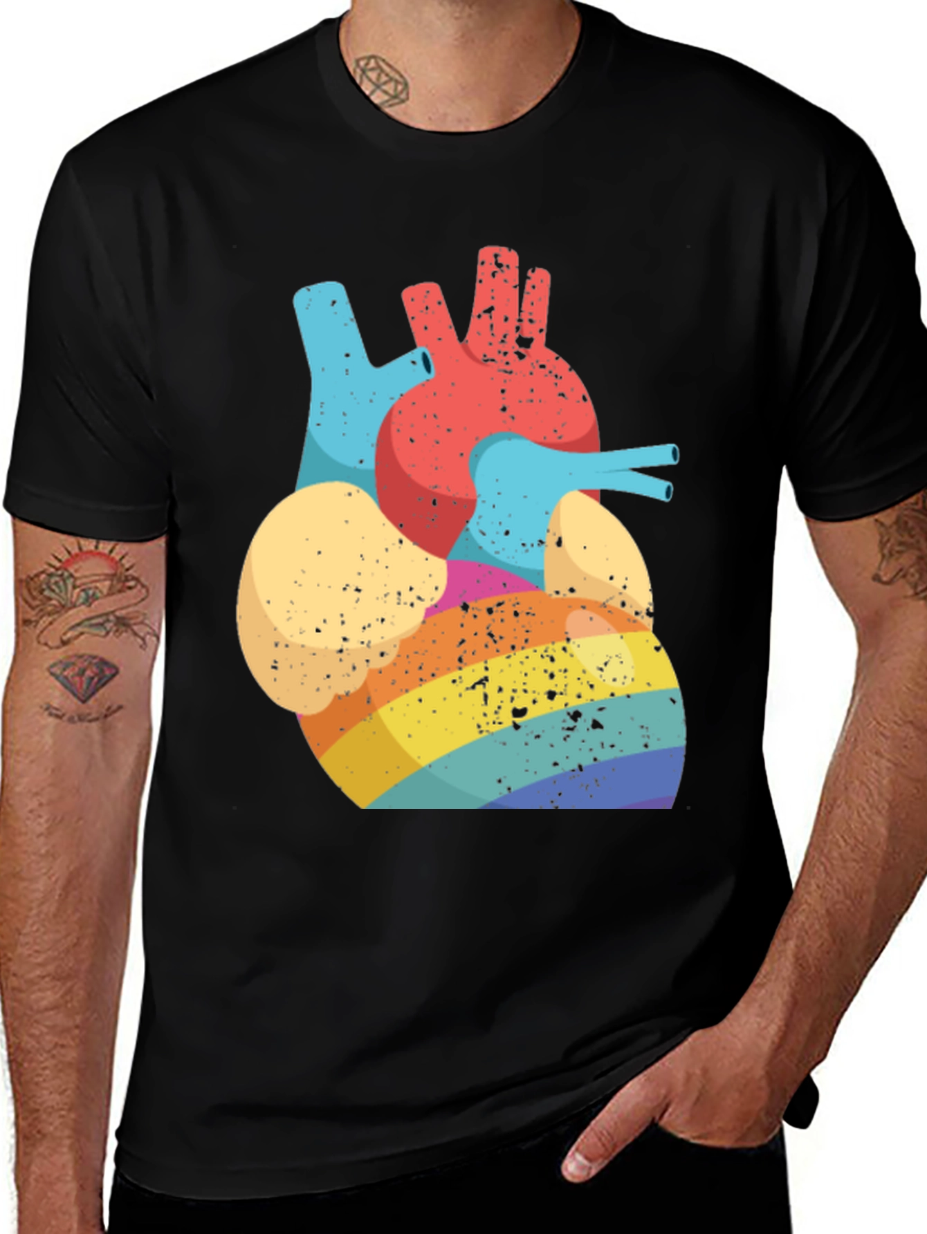 Variant 11 of Rainbow Heart Anatomy T-Shirt