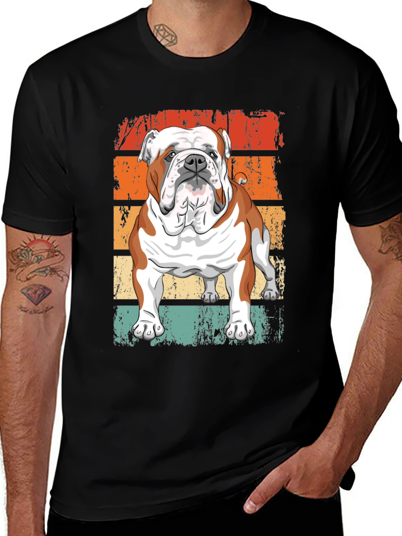 Variant 23 of Retro Bulldog Graphic Tee
