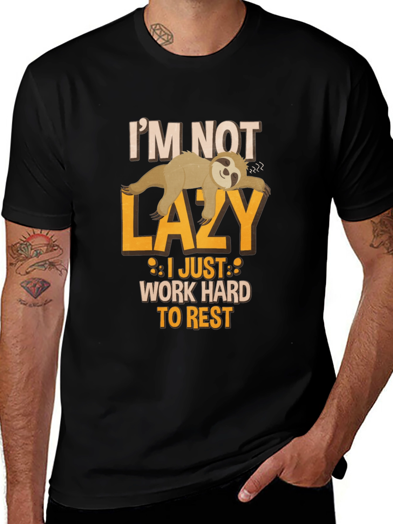 Variant 3 of Lazy Sloth Graphic Tee - Work Hard To Rest