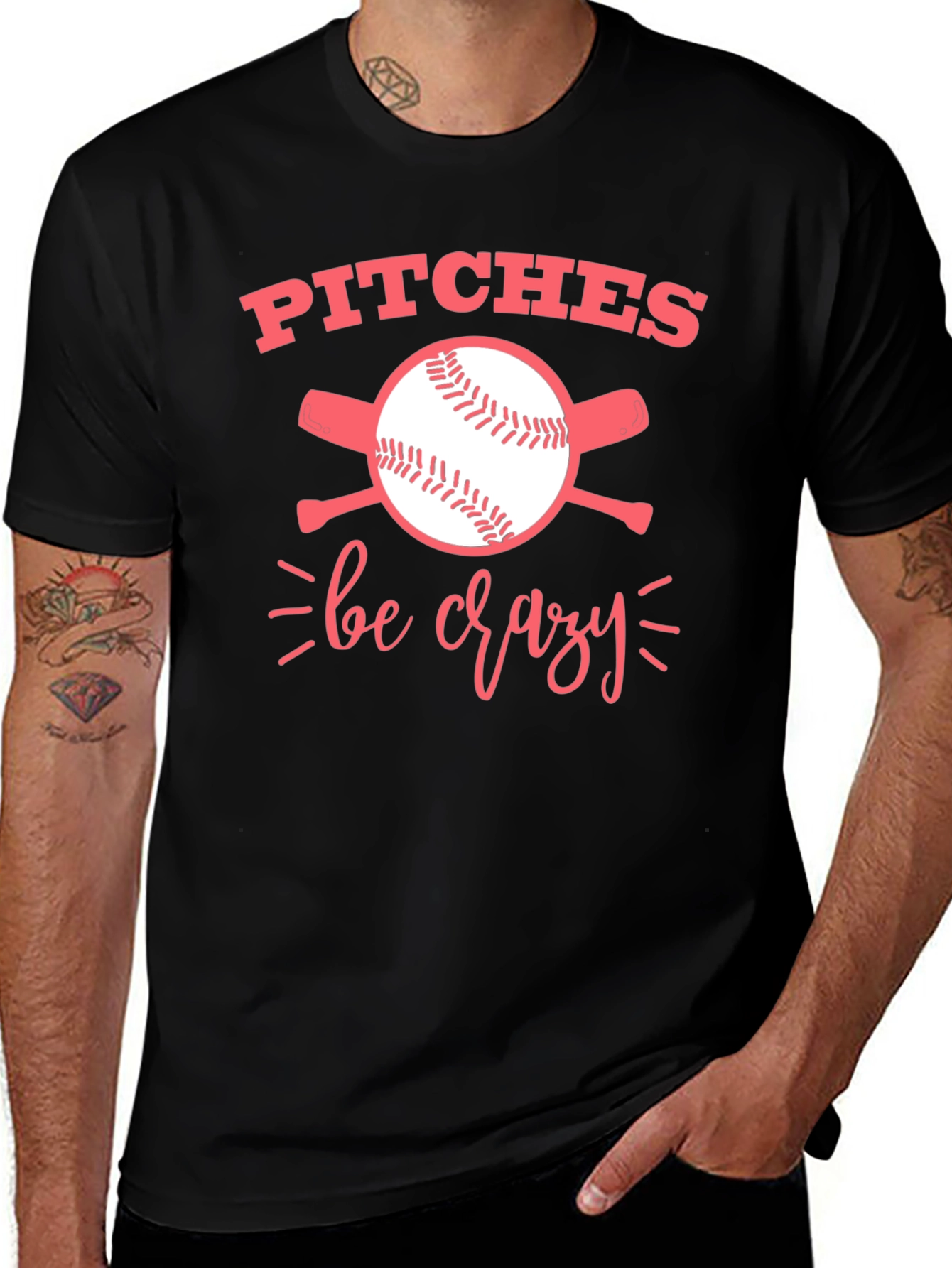 Variant 2 of Pitches Be Crazy Baseball Graphic Tee