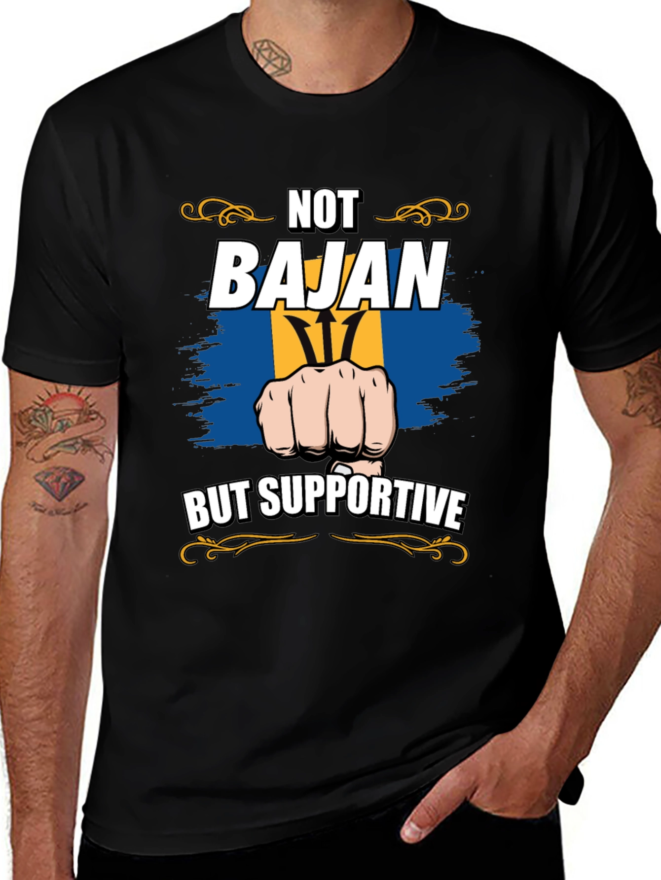 Variant 26 of Not Bajan But Supportive Graphic Tee