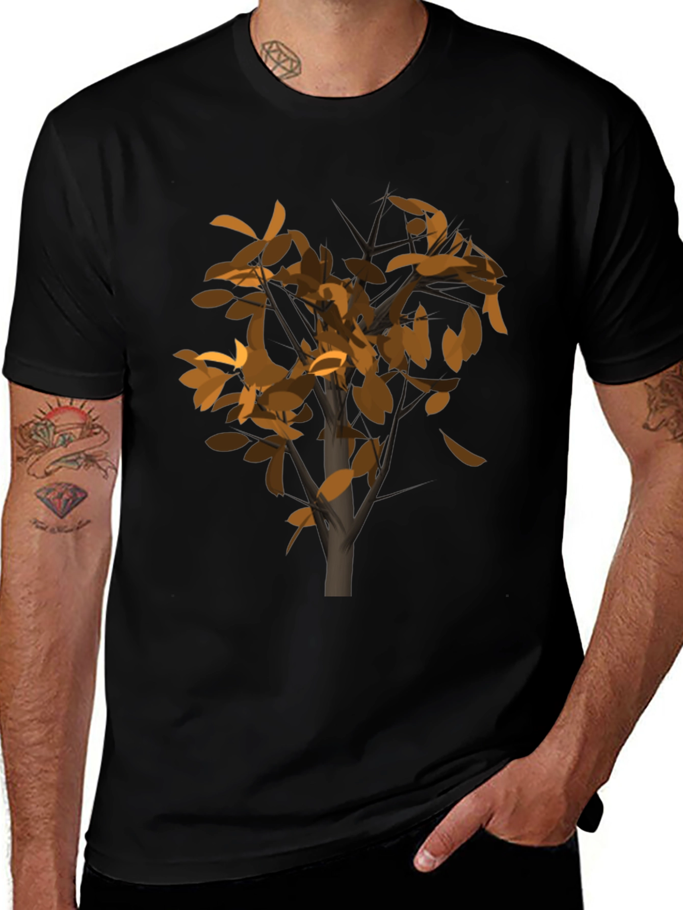 Variant 4 of Abstract Tree Graphic Black T-Shirt
