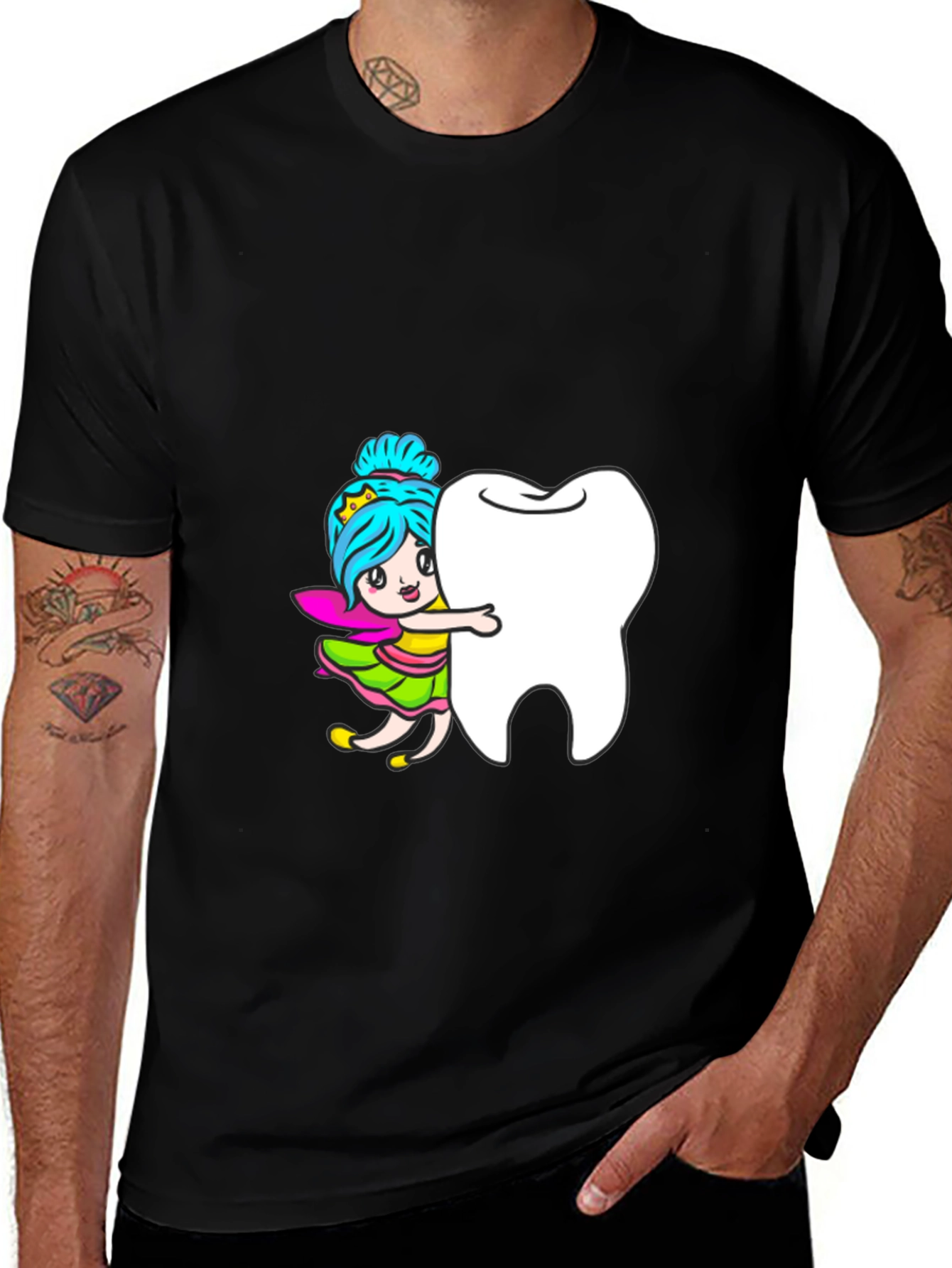 Variant 7 of Tooth Fairy Graphic Black Tee Shirt