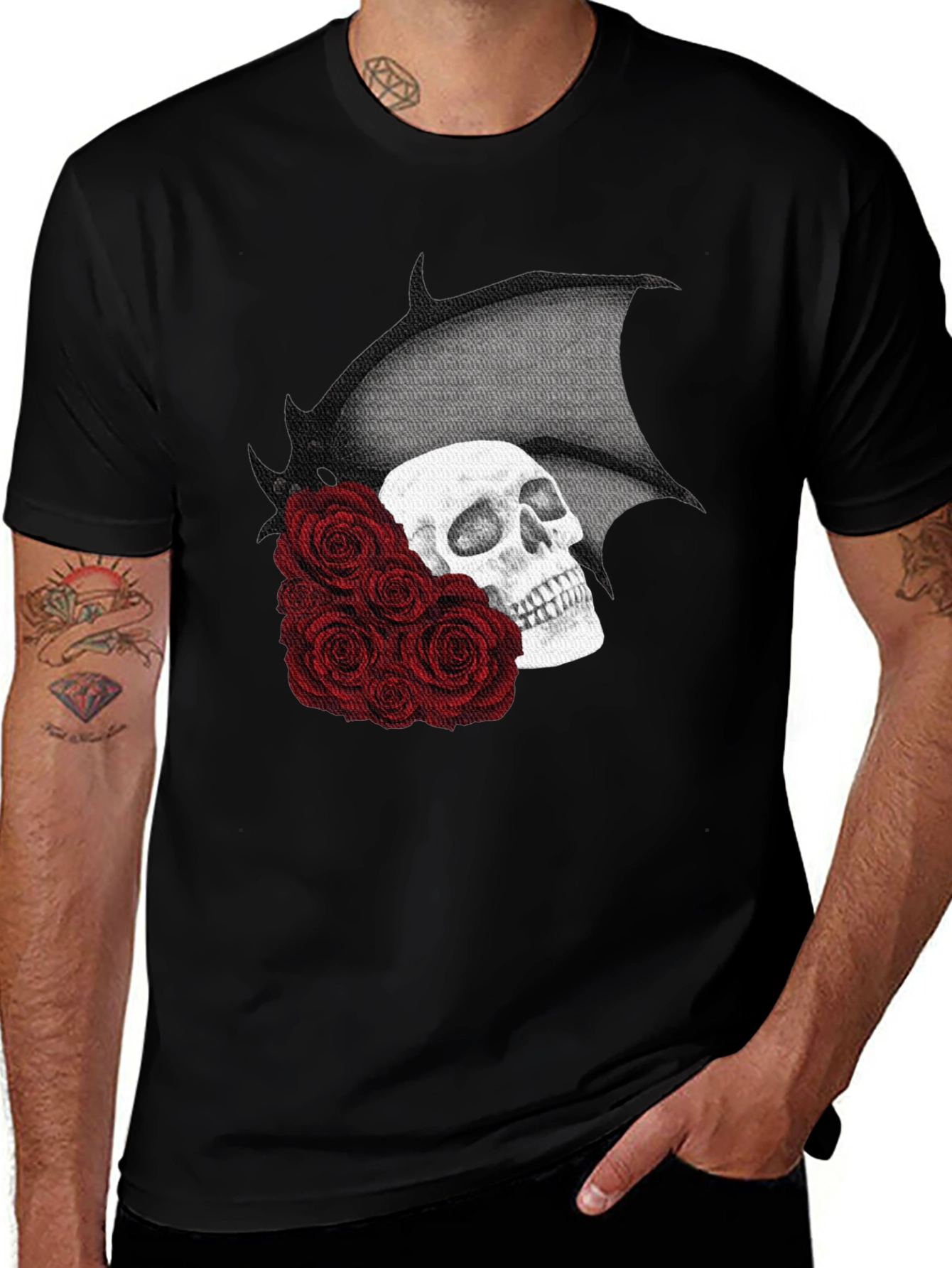 Variant 5 of Skull & Roses Graphic T-Shirt