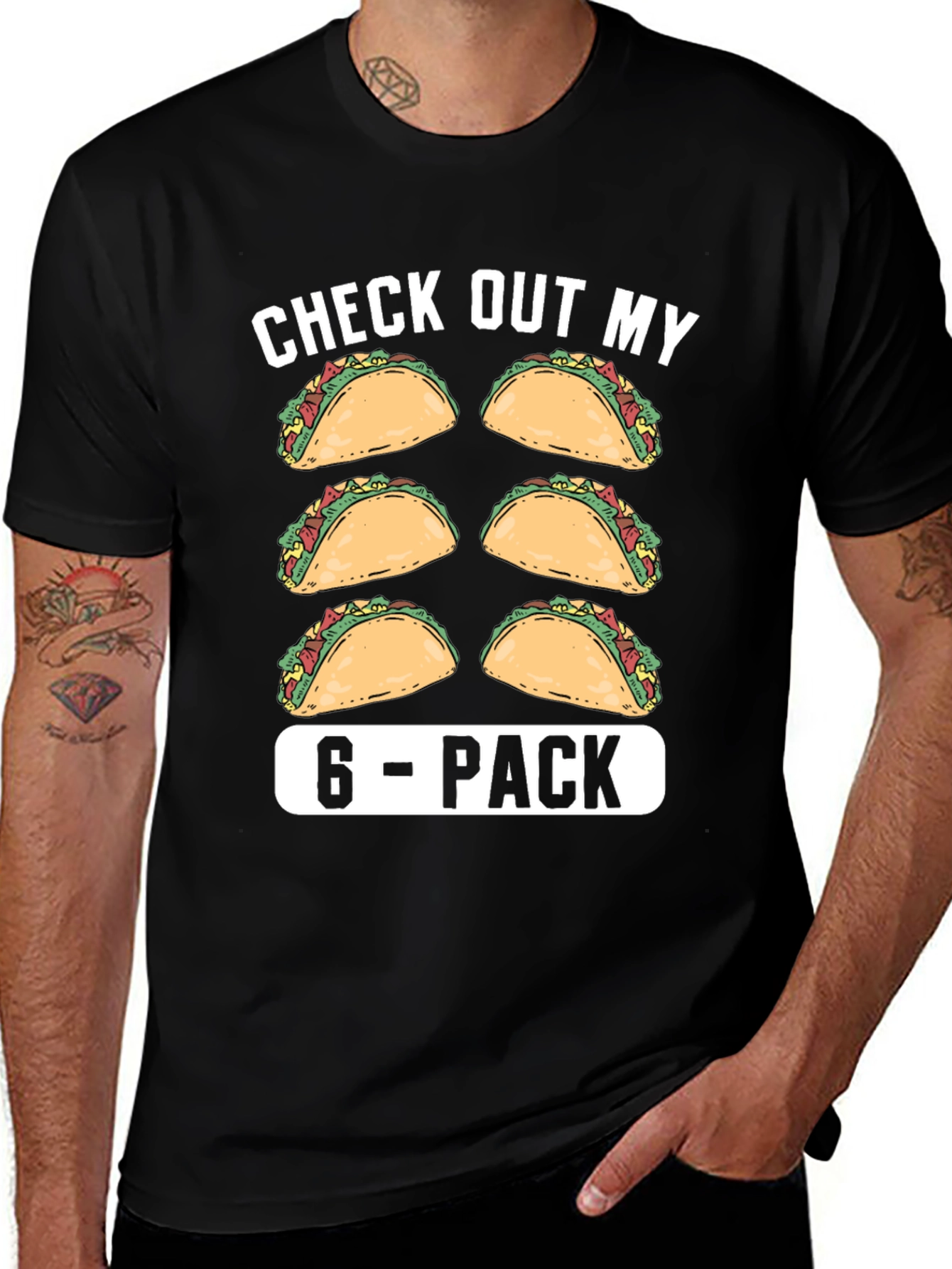 Variant 30 of Taco 6-Pack Funny Graphic T-Shirt