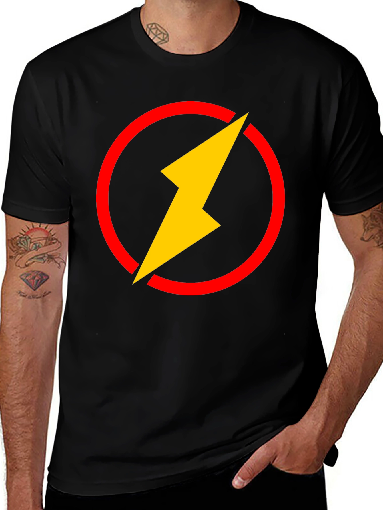 Flash Logo Black T-Shirt - Graphic Tee
