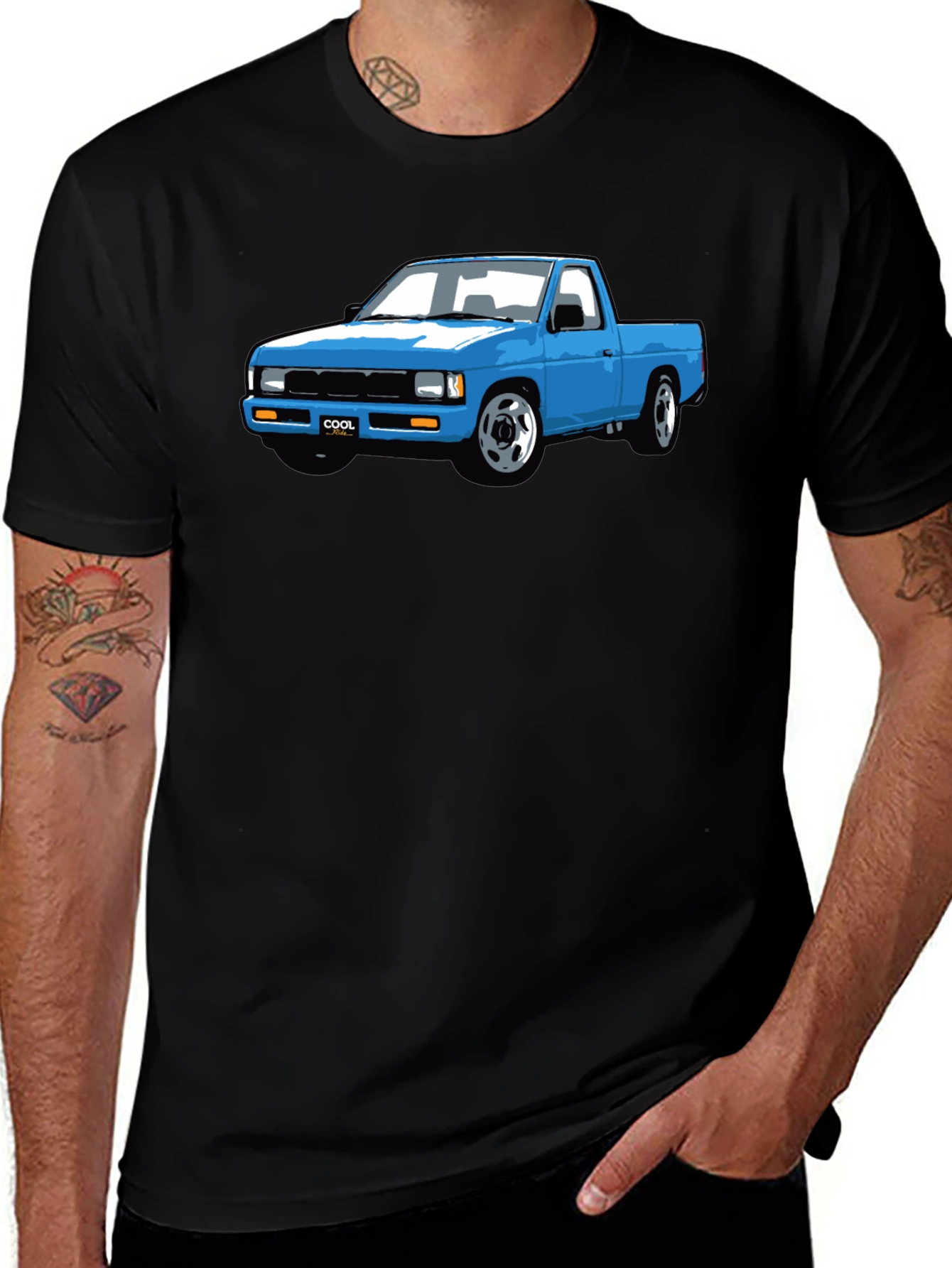 Variant 5 of Blue Truck Graphic Tee - Cool Car Shirt