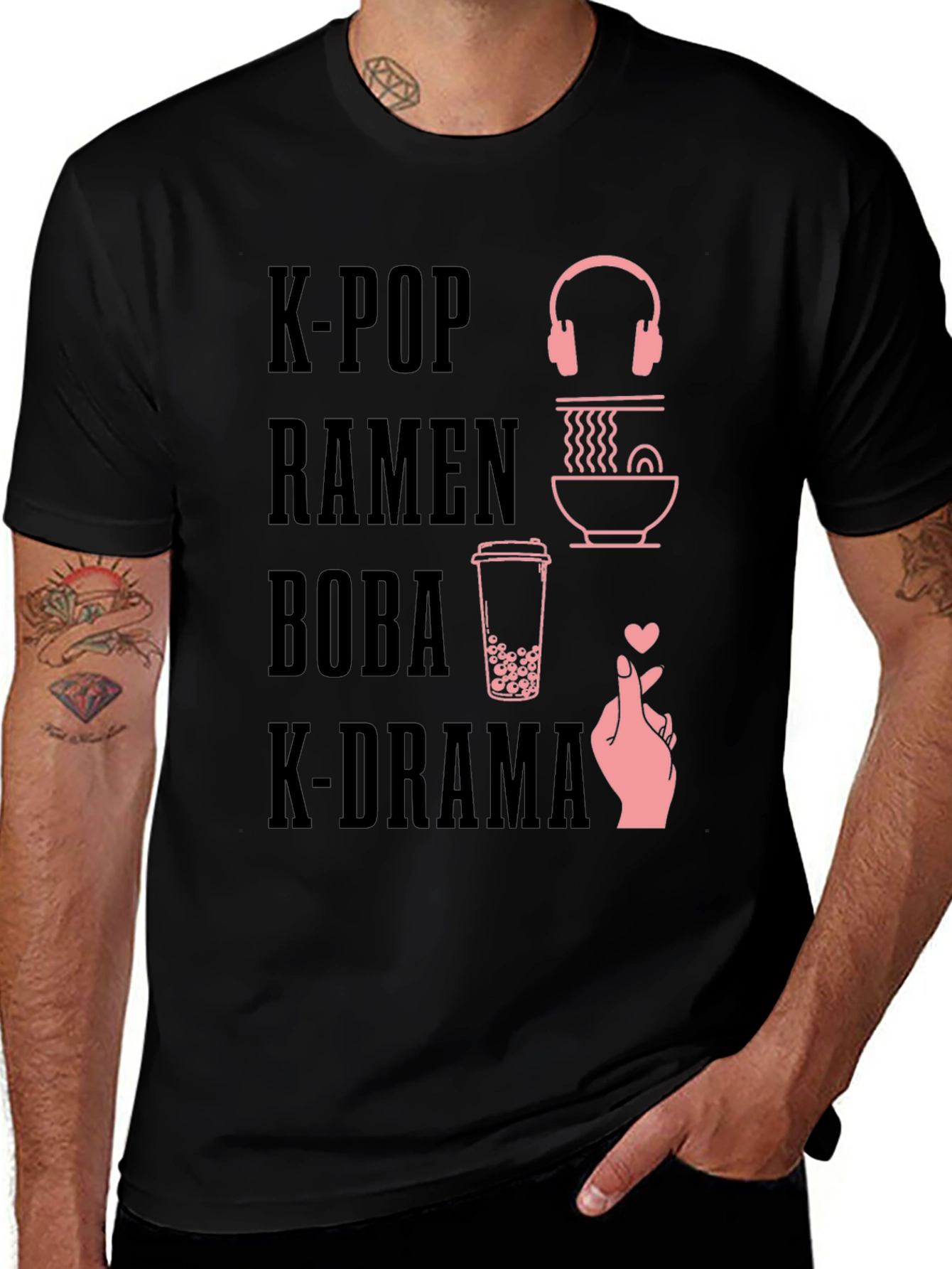 K-Pop Ramen Boba K-Drama Graphic T-Shirt