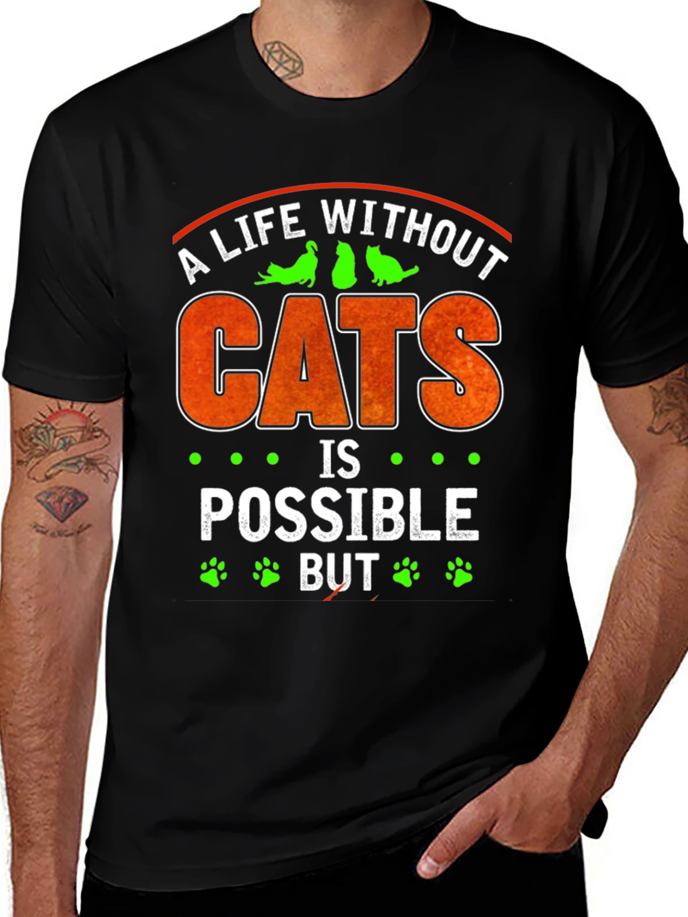 Variant 25 of A Life Without Cats Graphic T-Shirt